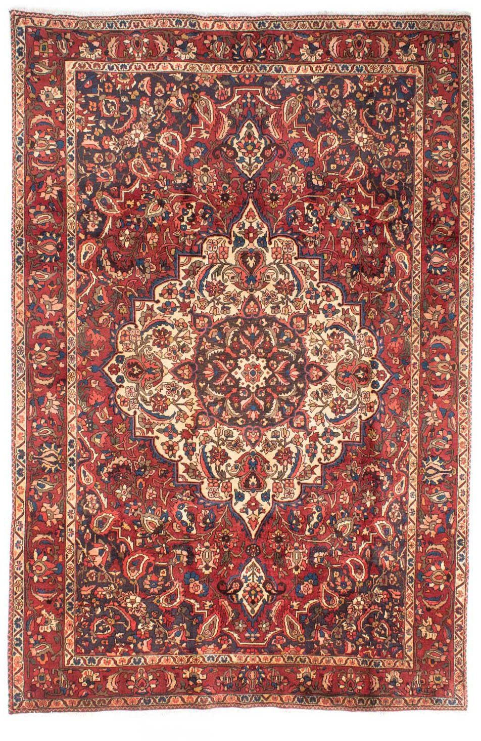 morgenland Wollen kleed Bachtiar medaillon rosso 305 x 209 cm Uniek exemplaar met certificaat