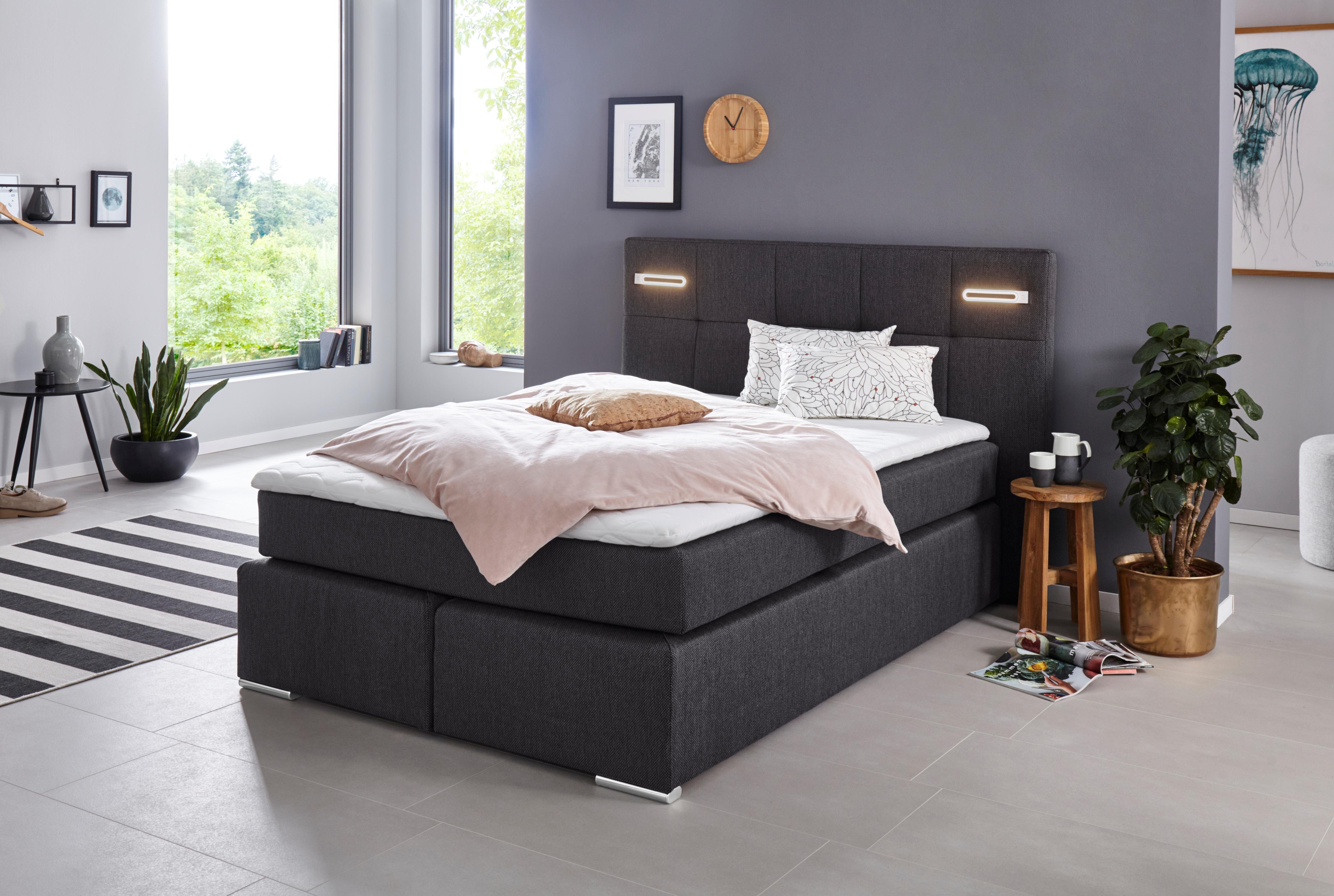 COLLECTION AB Boxspring Dormante inclusief ledverlichting, topmatras en kussen