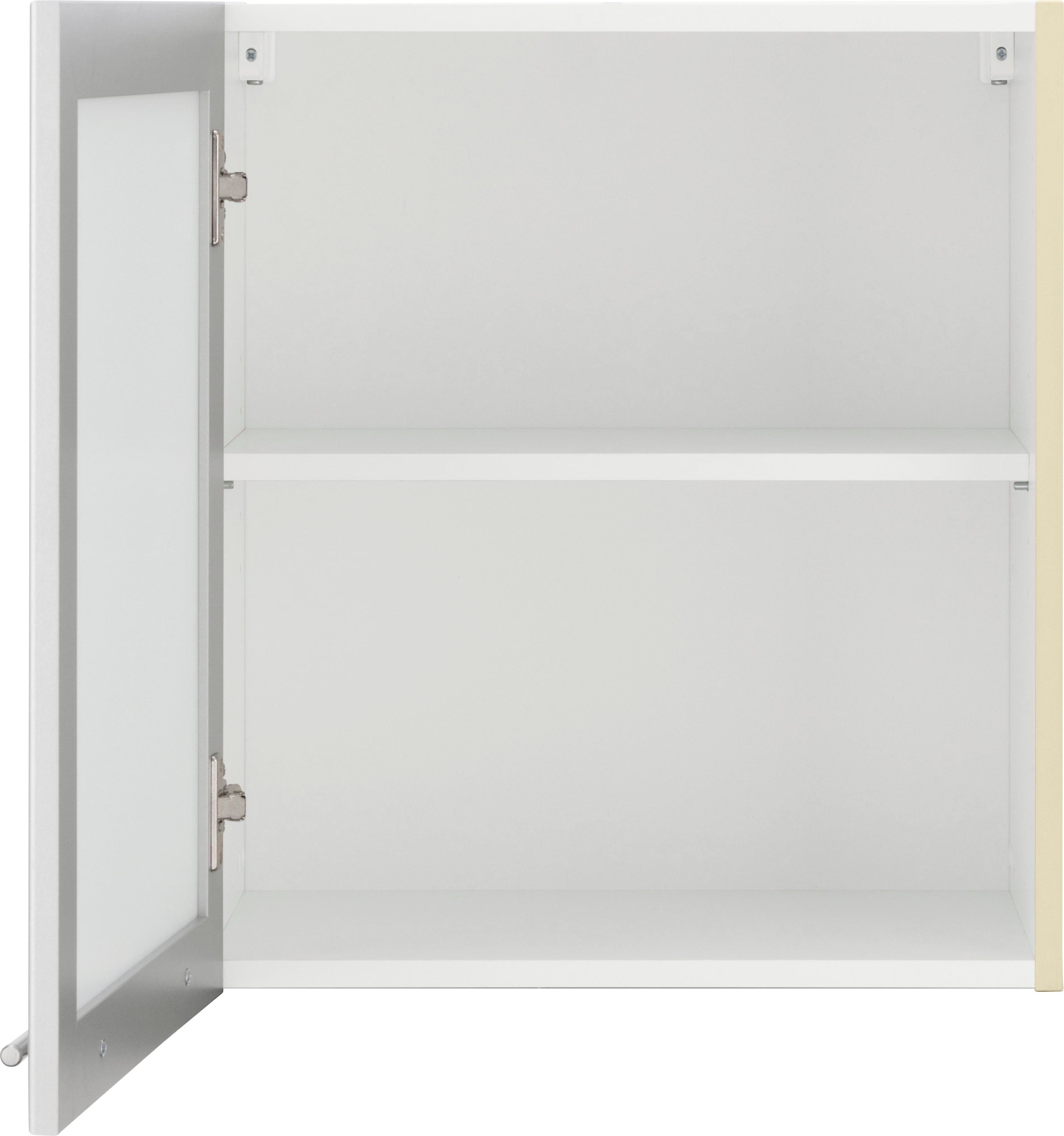 wiho Küchen Hangend kastje met glasdeur Unna met aluminiumkleurig glasdeurtje