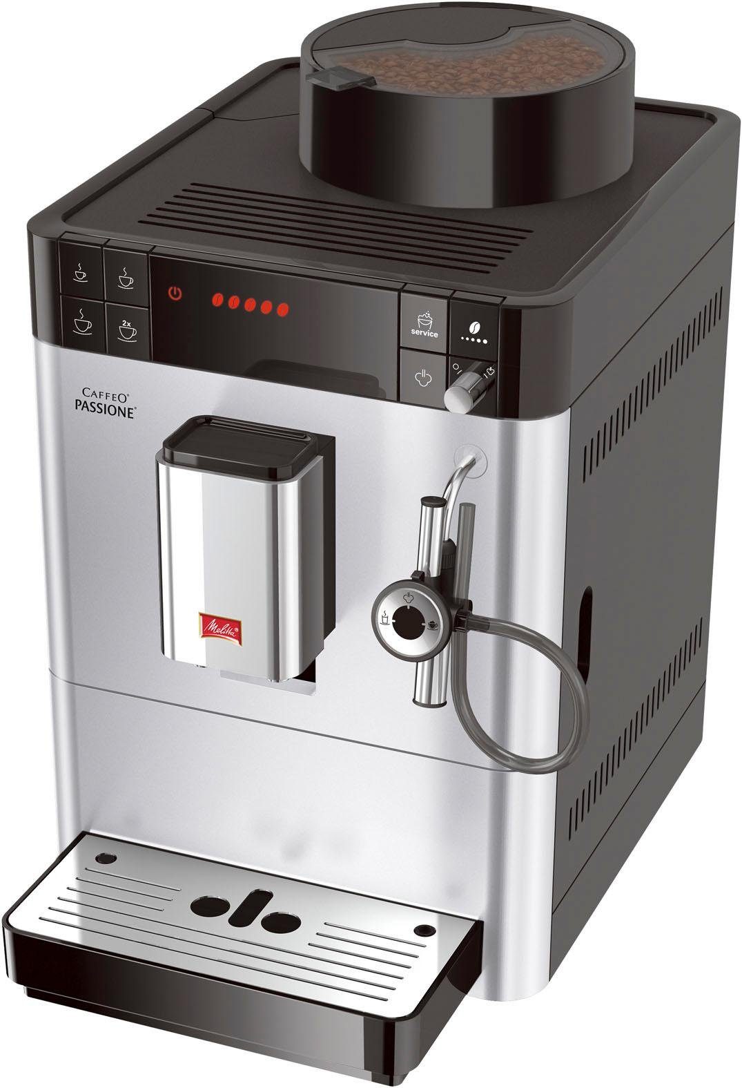 Melitta Volautomatisch koffiezetapparaat Passione® One Touch F53/1-101, zilver, Per kopje precies versgemalen, Service-toets voor ontkalking & reiniging