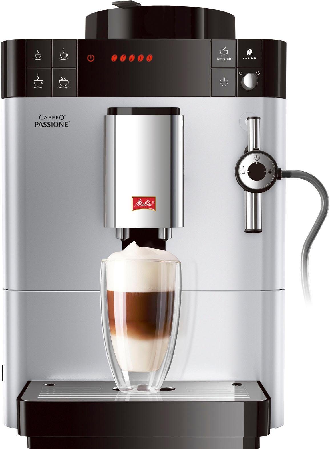 Melitta Volautomatisch koffiezetapparaat Passione® One Touch F53/1-101, zilver, Per kopje precies versgemalen, Service-toets voor ontkalking & reiniging