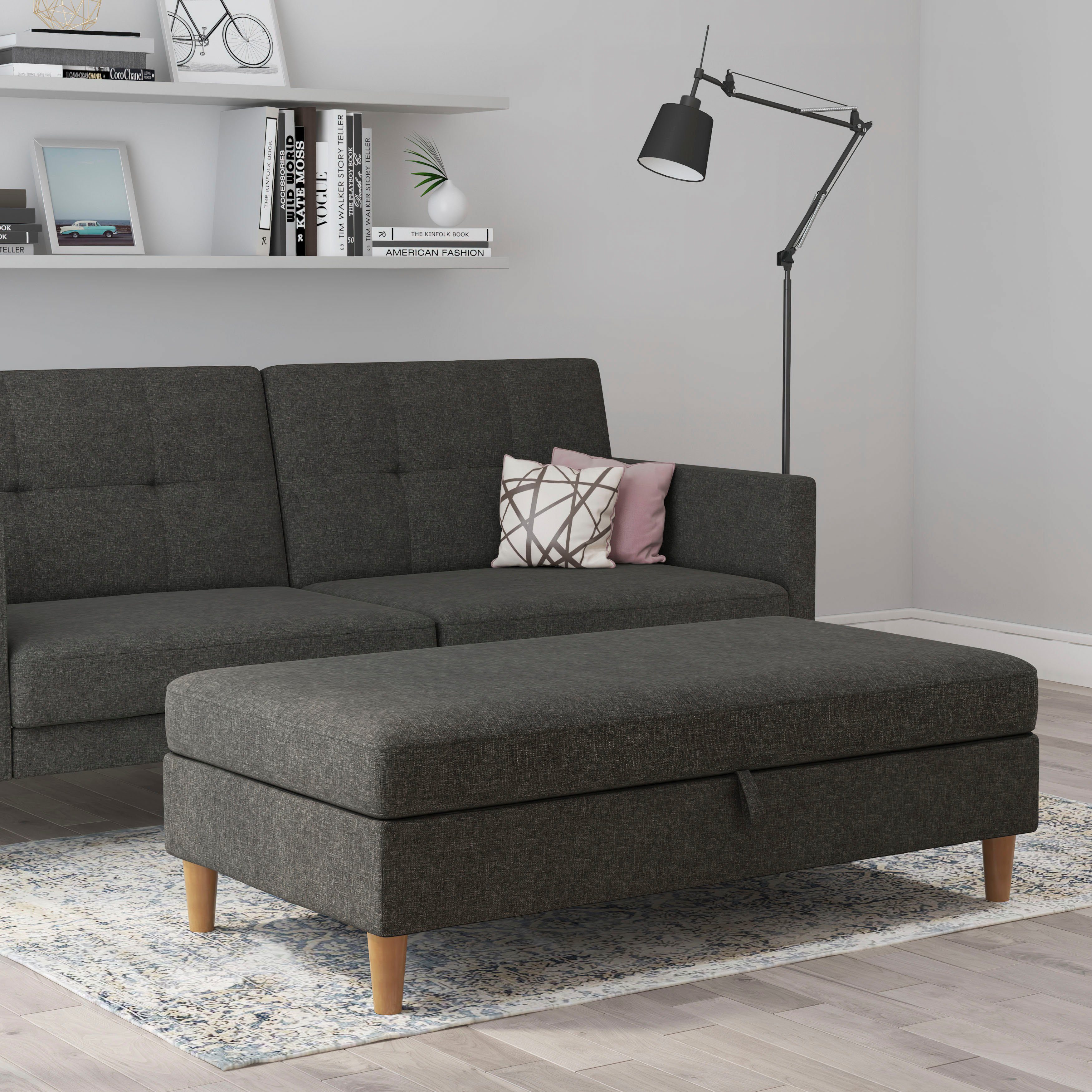 Dorel Home Hocker met bergruimte Lilly met bergruimte, vrij in ruimte plaatsbaar, zithoogte 43 cm (1 stuk)
