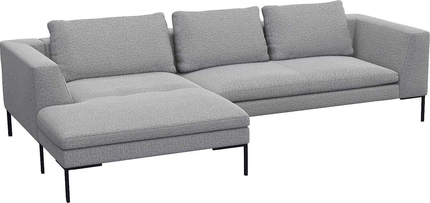 FLEXLUX Hoekbank Loano, geweldige zitcomfort, L-vorm moderne zitbank, vrijstaand, losse kussens, koudschuim in de zitting