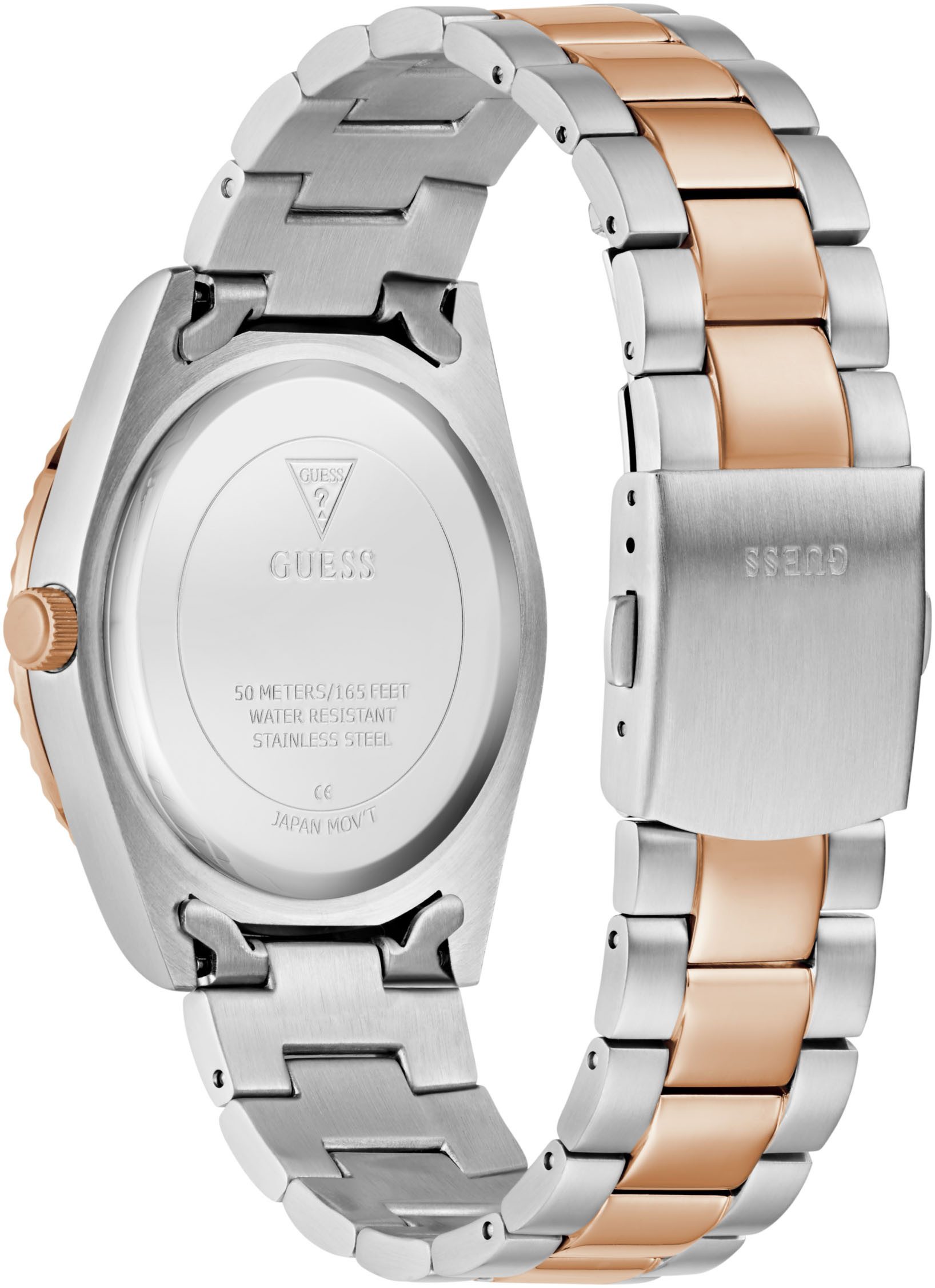 Guess Kwartshorloge CONNOISSEUR Armbandhorloge, herenhorloge, datum, weekdag, roestvrijstalen band