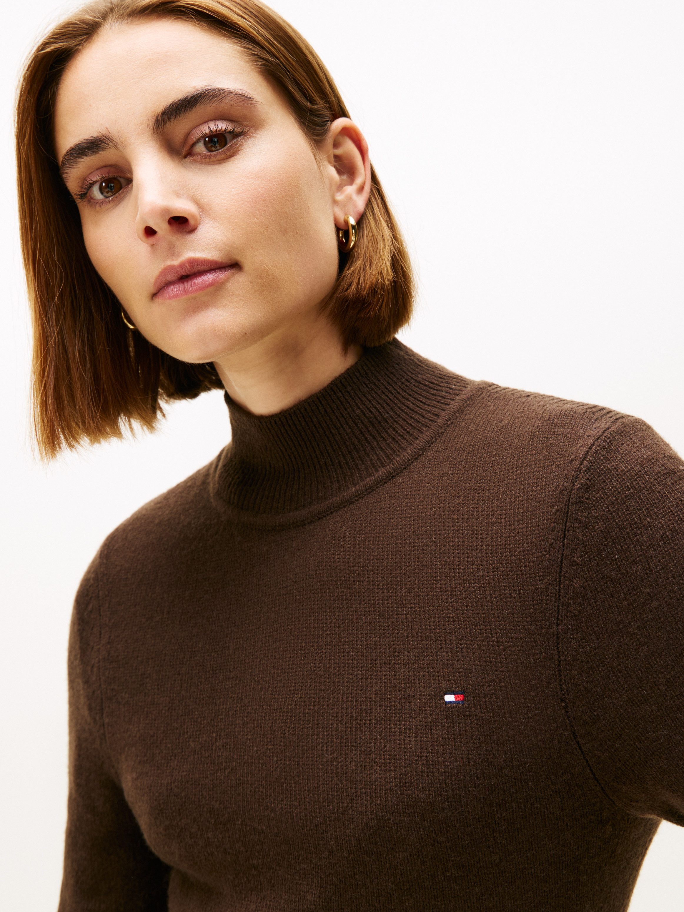 Tommy Hilfiger Gebreide jurk SOFT WOOL LS MOCK-NK SWT DRESS