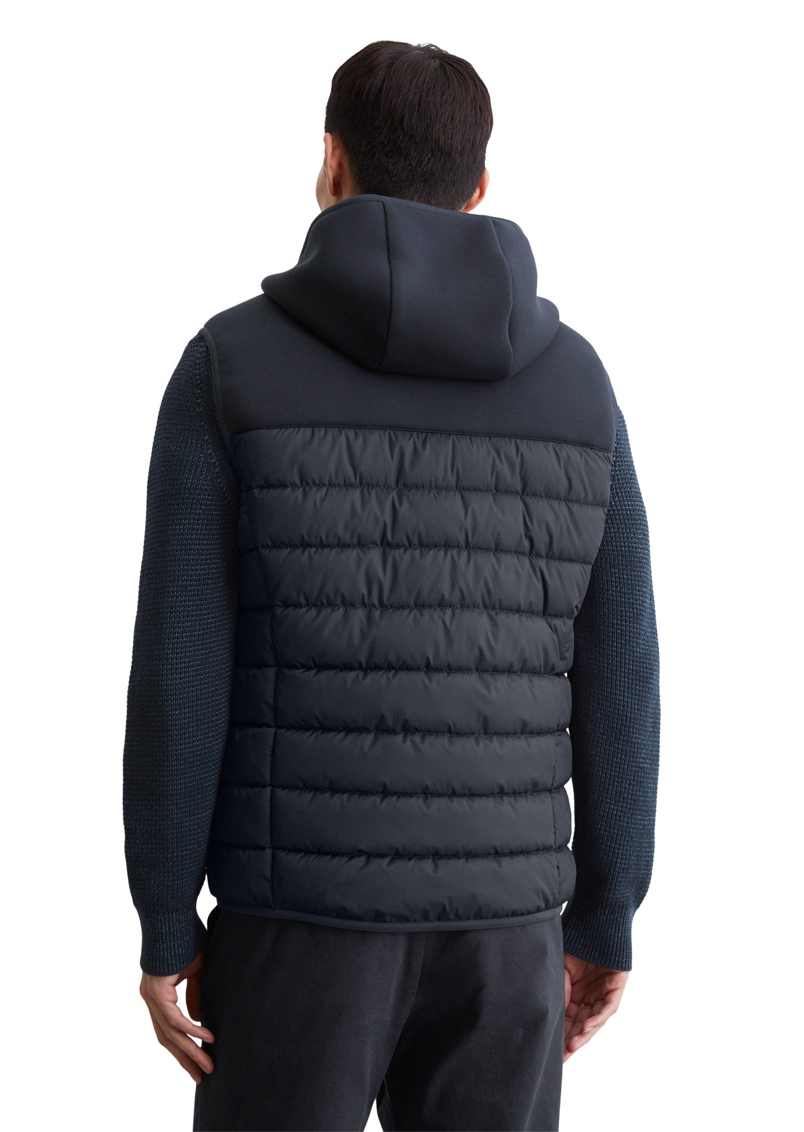 Marc O'Polo Bodywarmer in schouder- en capuchongedeelte met sportieve scuba-stof