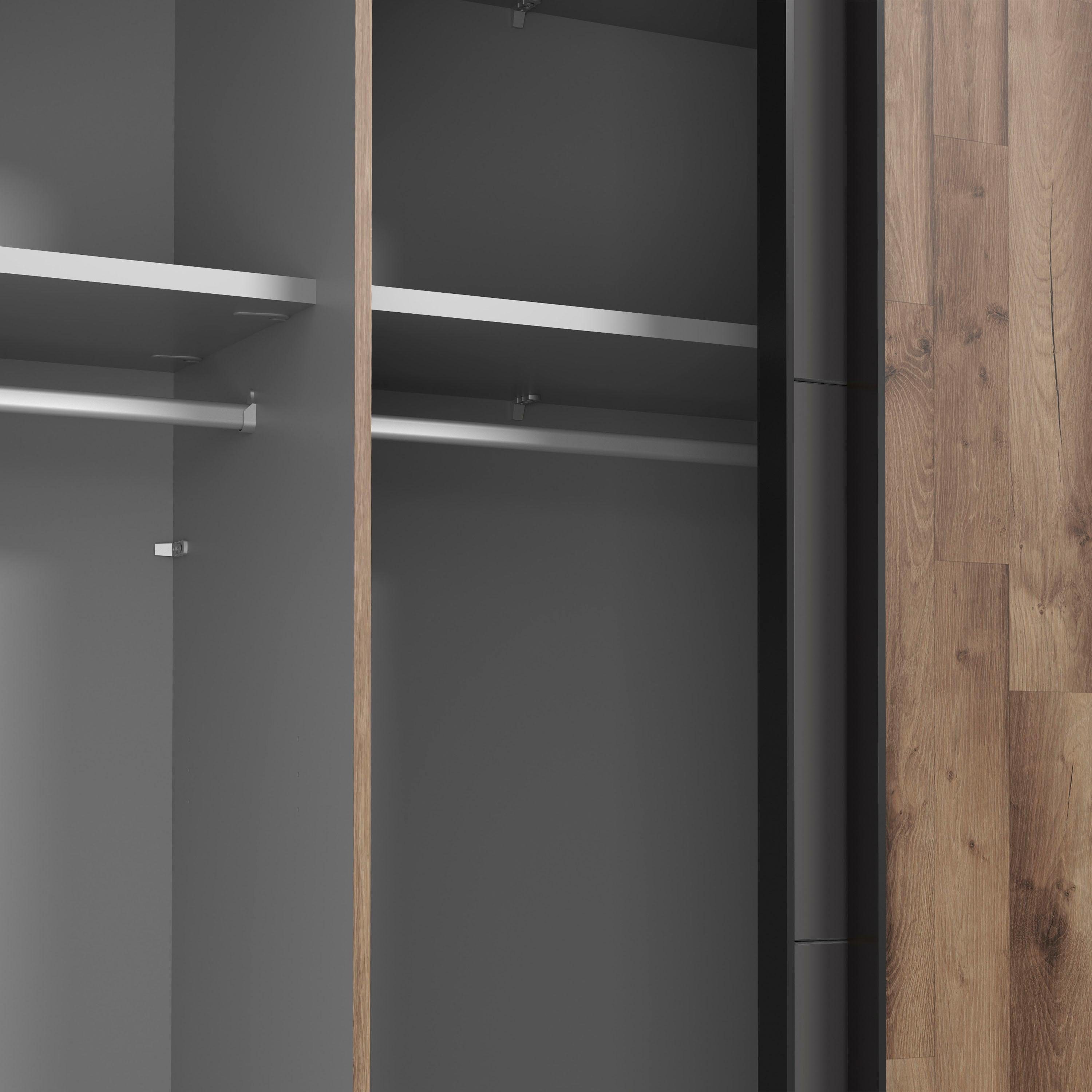 FORTE Zweefdeurkast Sirius Black, Made in Europe, hoogwaardig ontwerp