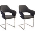 mca furniture vrijdragende stoel newcastel stoel belastbaar tot 120 kg (set, 2 stuks) grijs