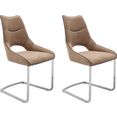 mca furniture vrijdragende stoel aldrina stoel tot 120 kg belastbaar (set, 2 stuks) bruin