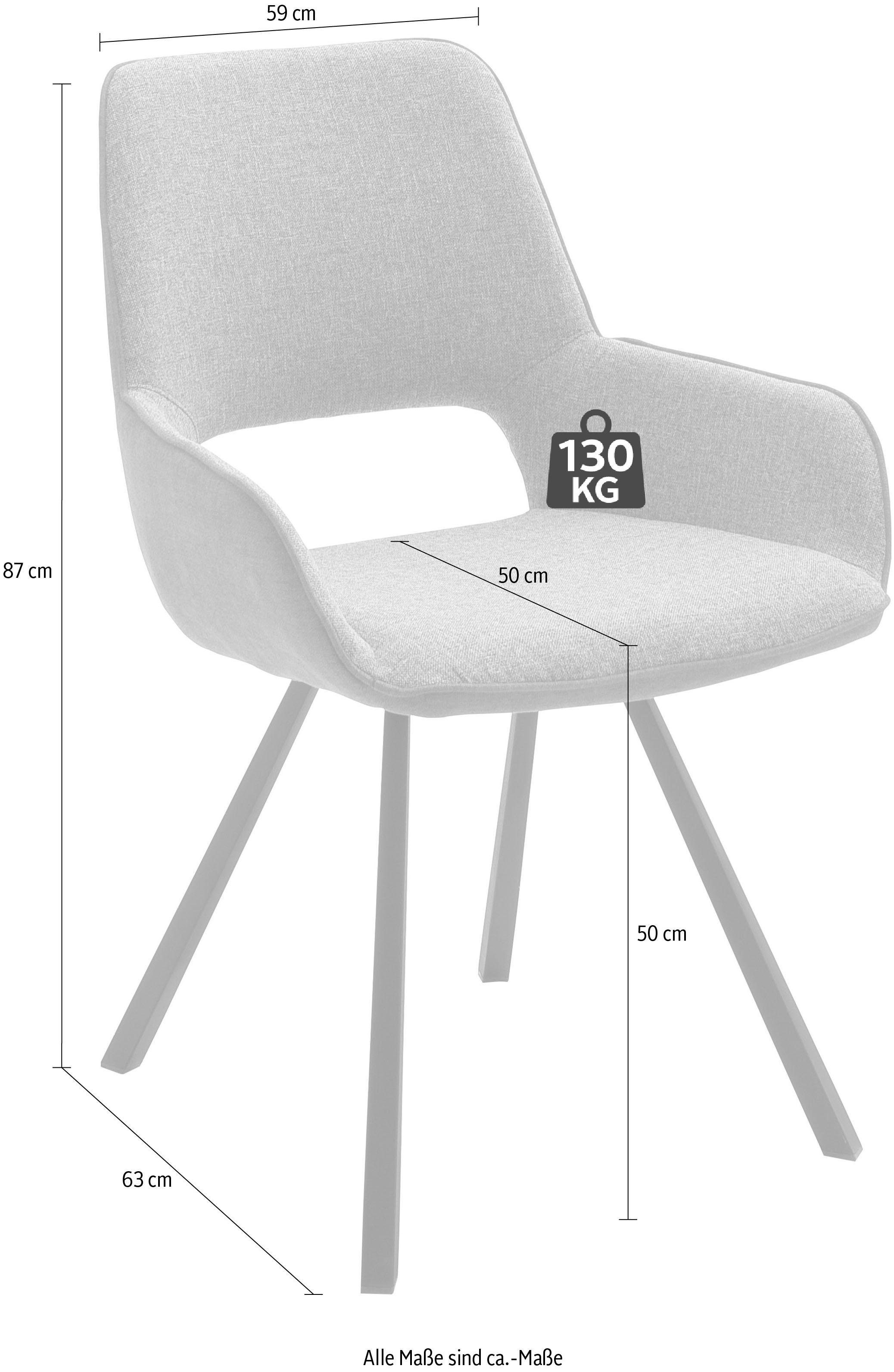 MCA furniture Stoel met 4 poten Parana Stoel belastbaar tot 120 kg (2 stuks)
