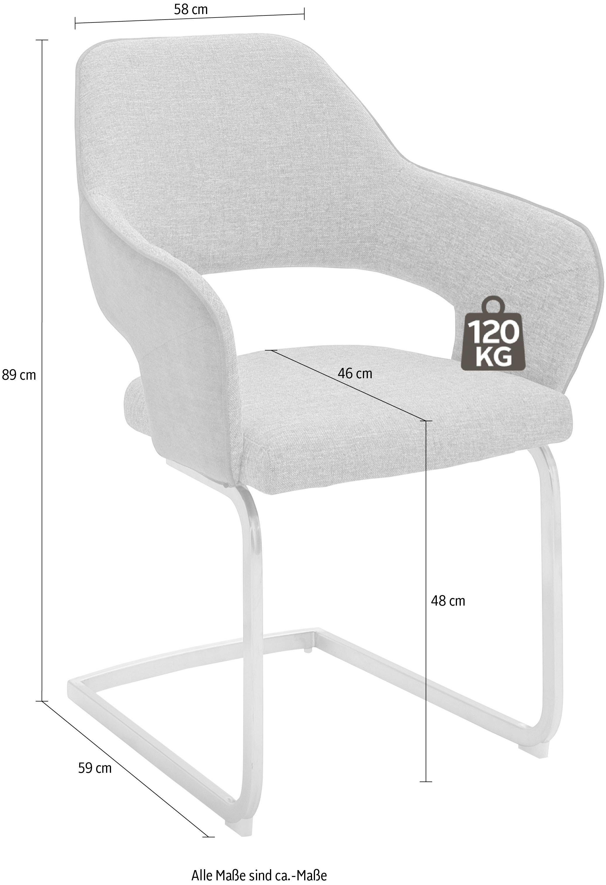 MCA furniture Vrijdragende stoel NEWCASTEL Stoel belastbaar tot 120 kg (set, 2 stuks)