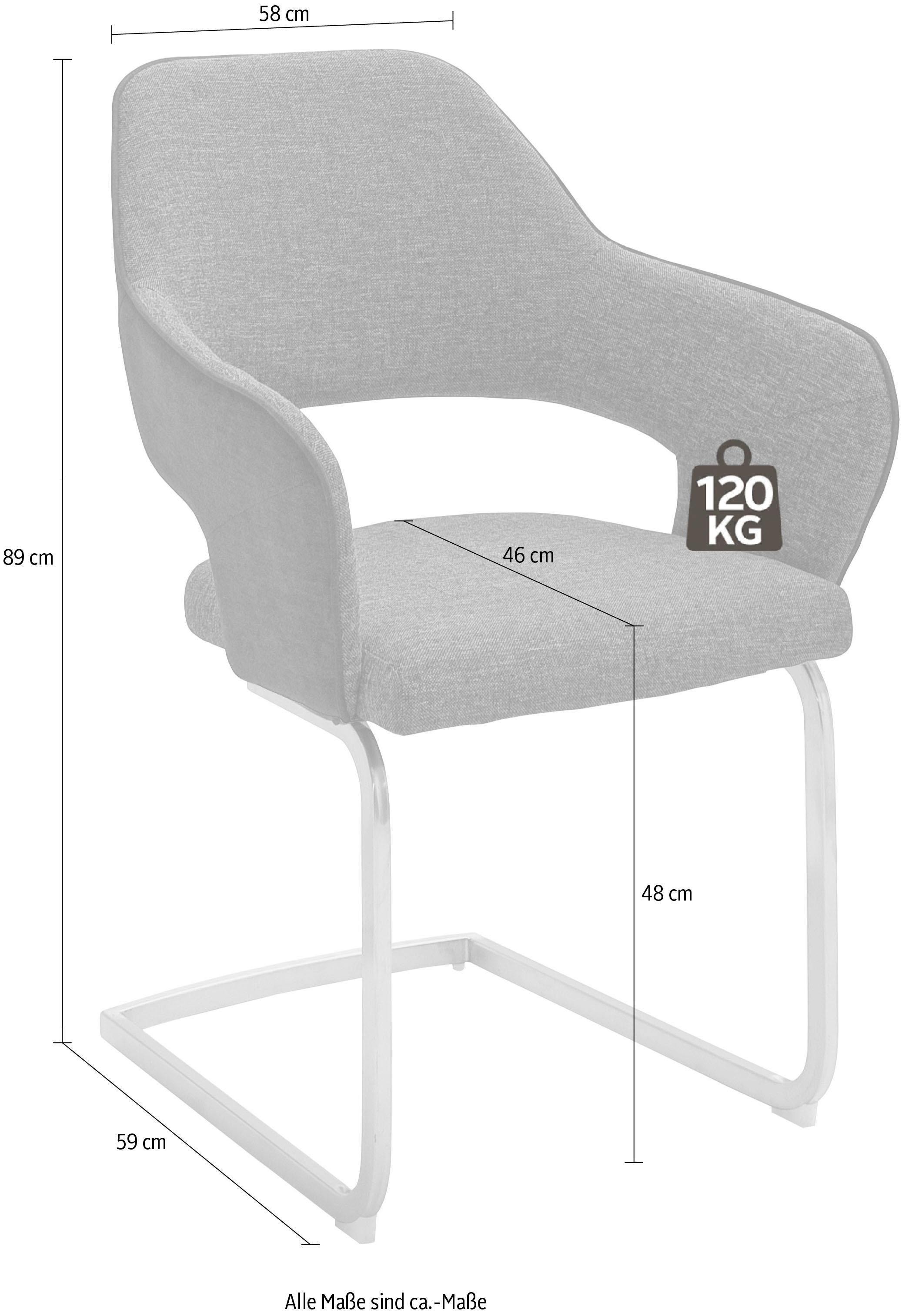 MCA furniture Vrijdragende stoel NEWCASTEL Stoel belastbaar tot 120 kg (set, 2 stuks)