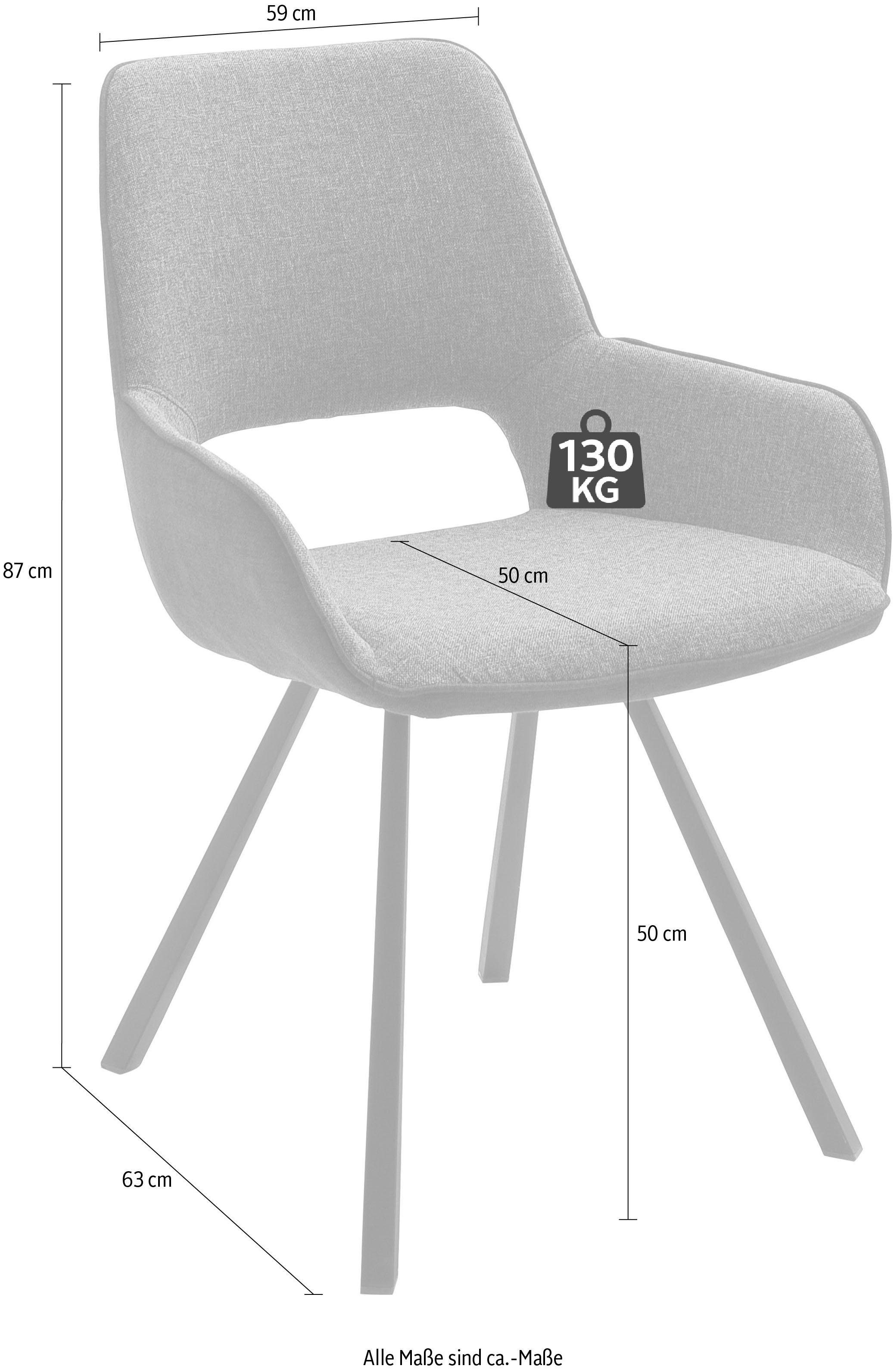 MCA furniture Stoel met 4 poten Parana Stoel belastbaar tot 120 kg (2 stuks)
