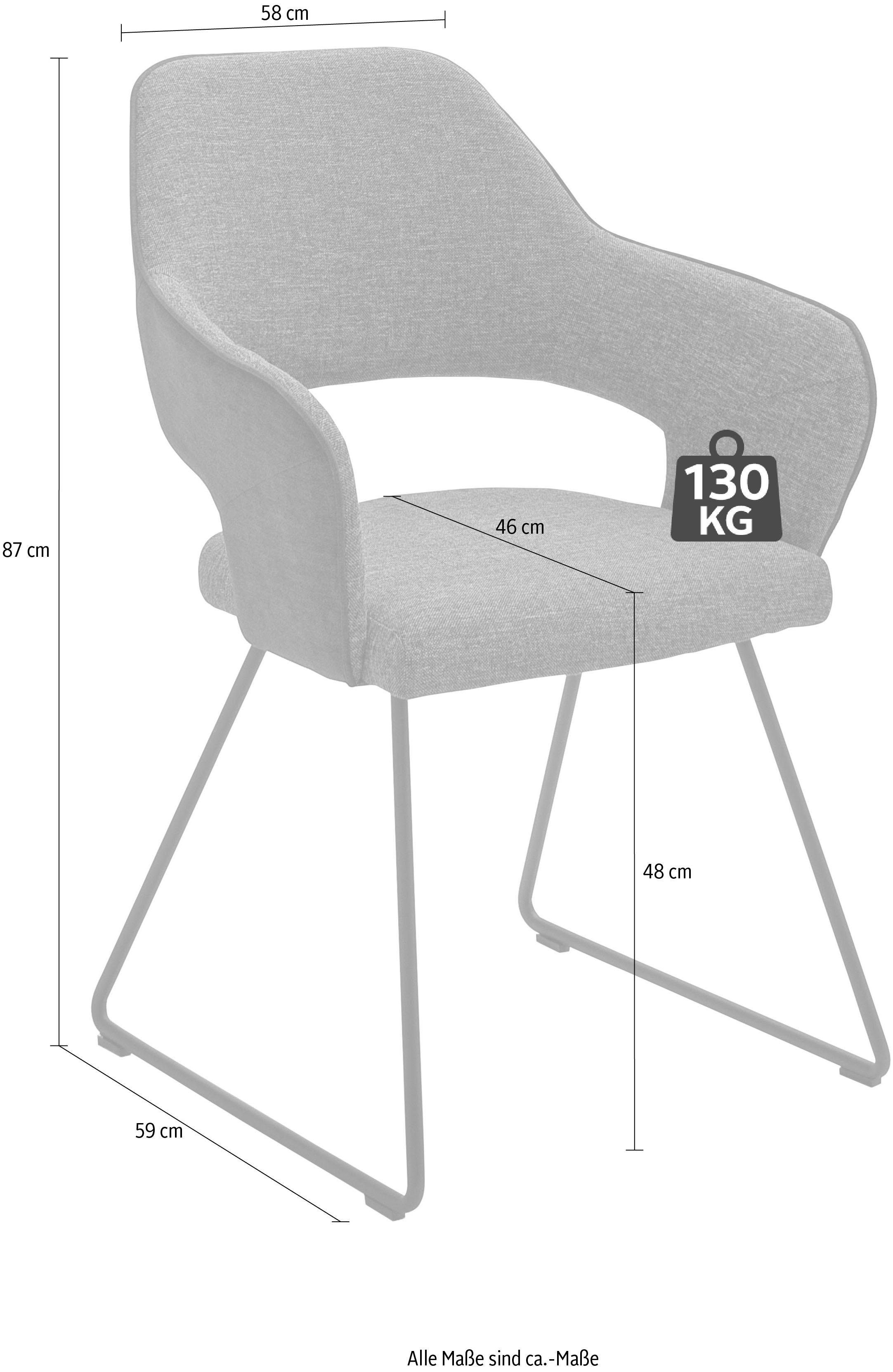 MCA furniture Stoel NEWCASTEL Stoel belastbaar tot 130 Kg (set, 2 stuks)