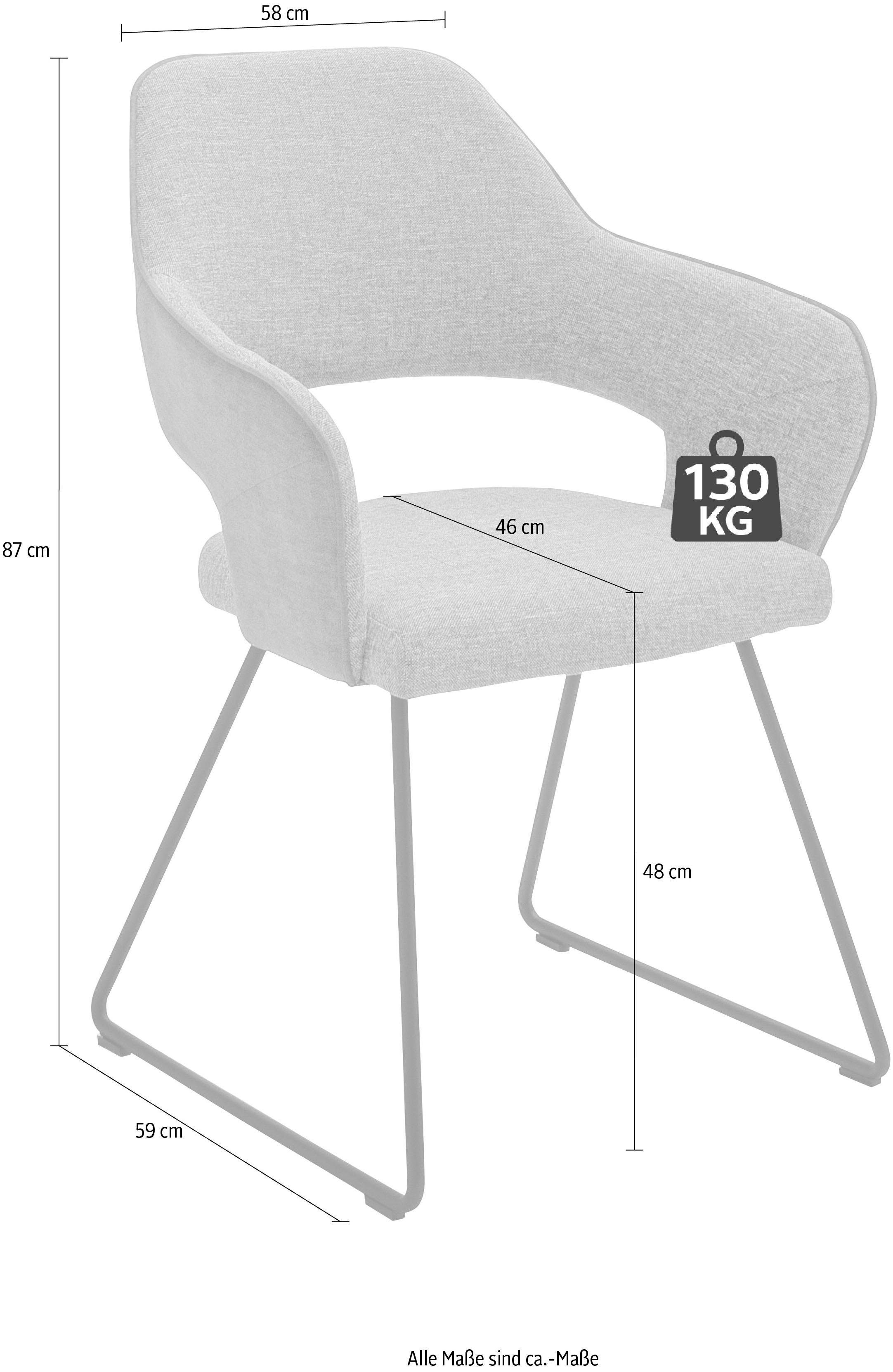 MCA furniture Stoel NEWCASTEL Stoel belastbaar tot 130 Kg (set, 2 stuks)