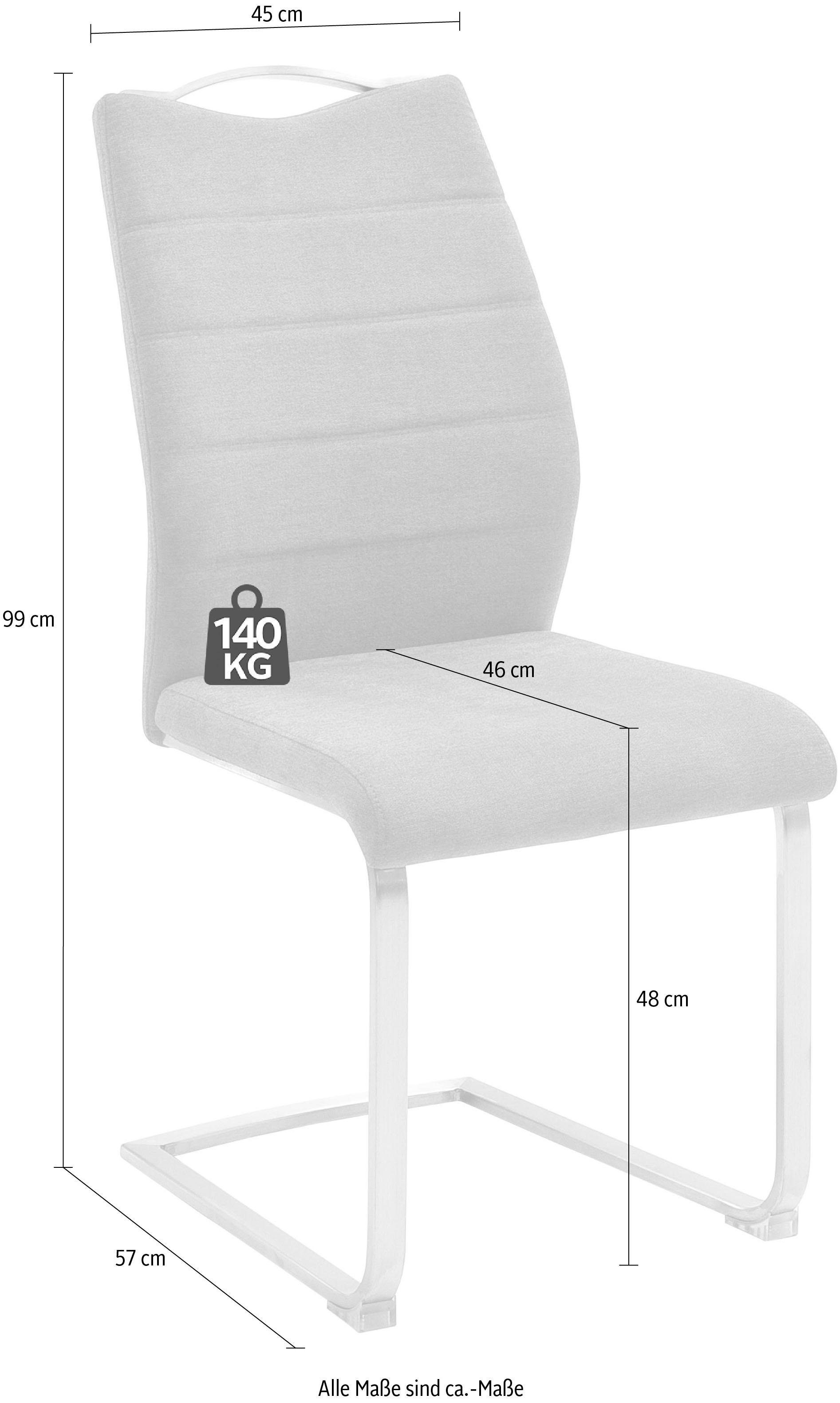 MCA furniture Vrijdragende stoel Ferrera (2-set), comfort zithoogte van ca. 48 cm, schommelstoelen met handgreep (2 stuks)
