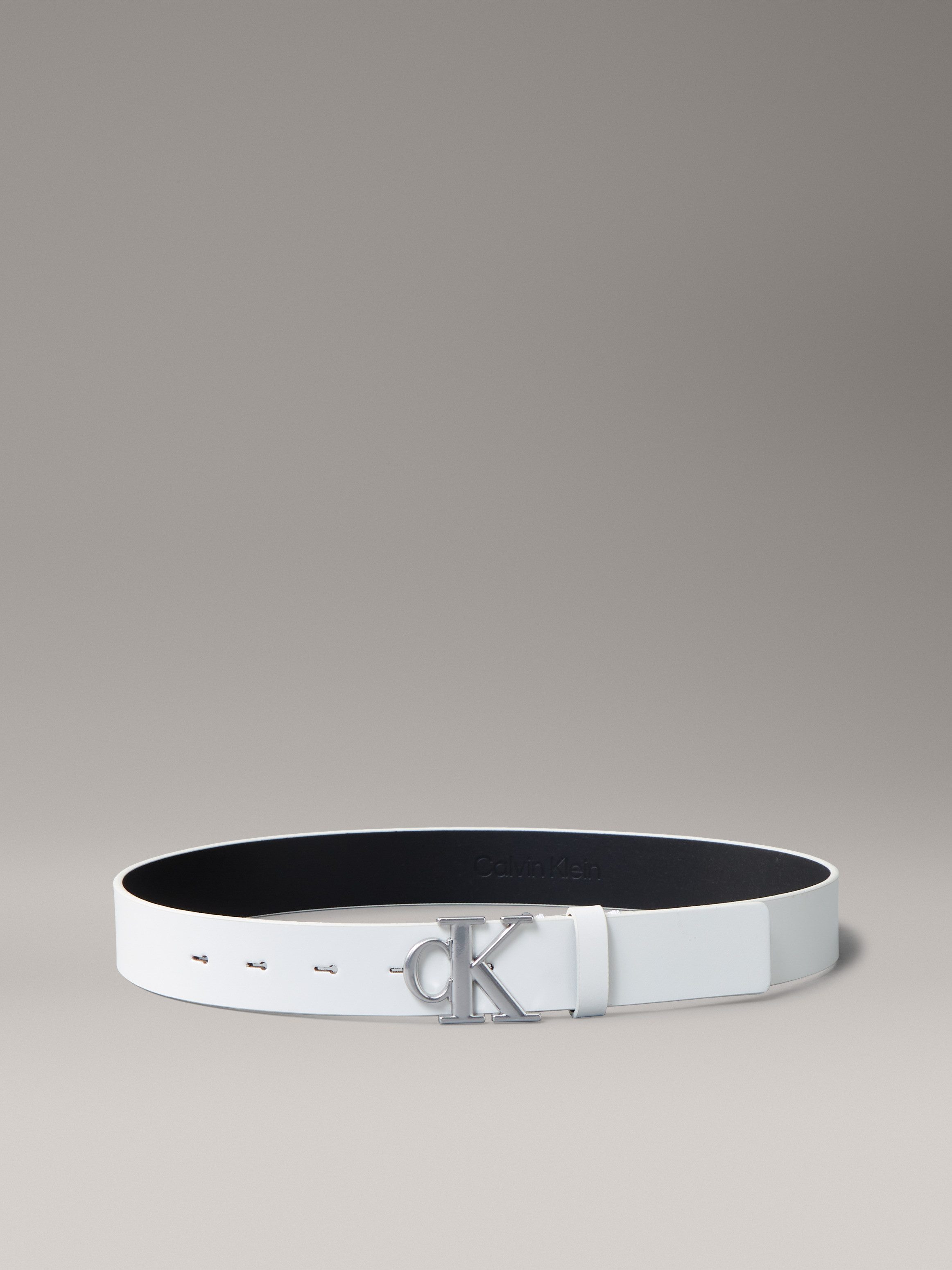 Calvin Klein Leren riem Monogram Plaque Buckle 30MM