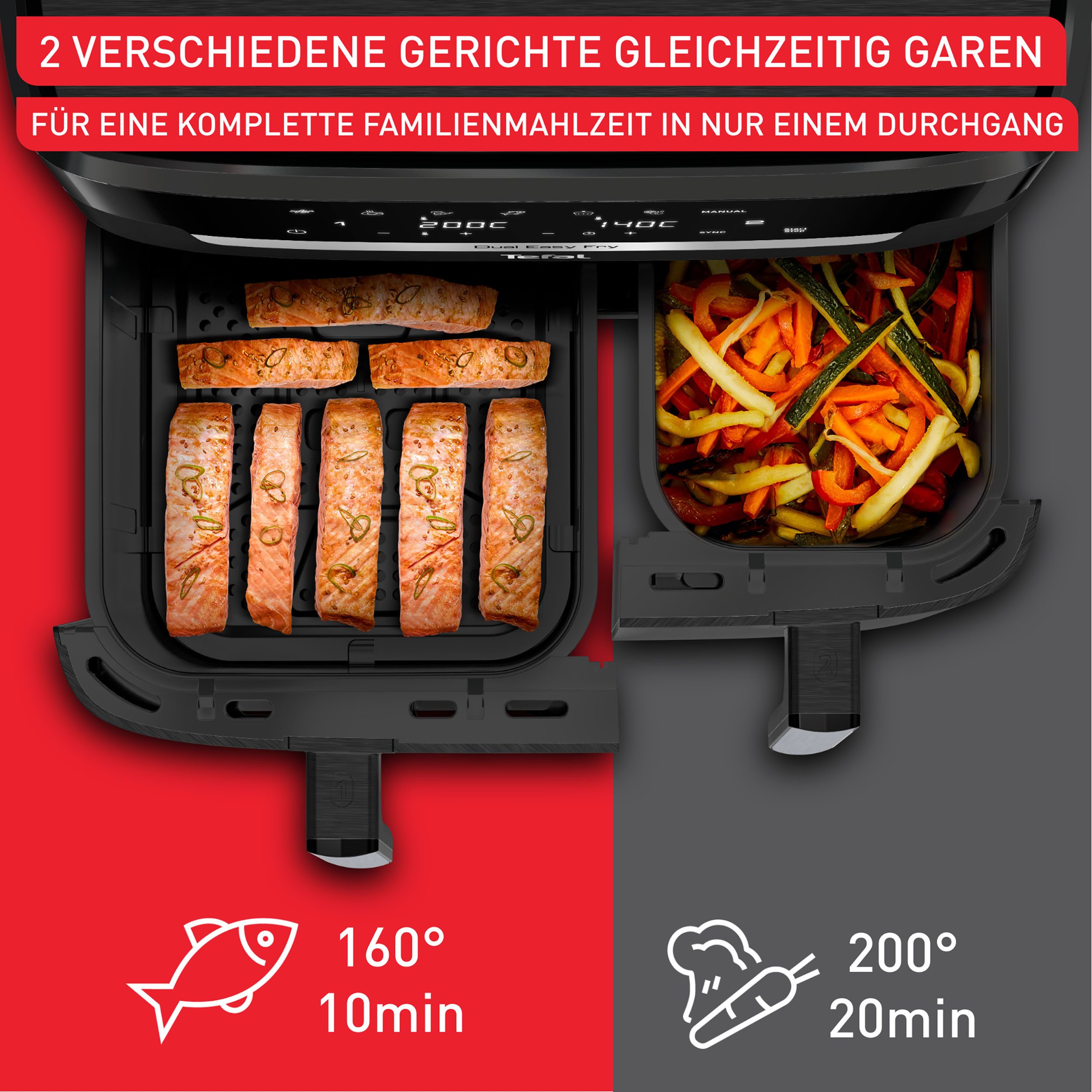 Tefal Airfryer EY9428 Dual Easy Fry XXL