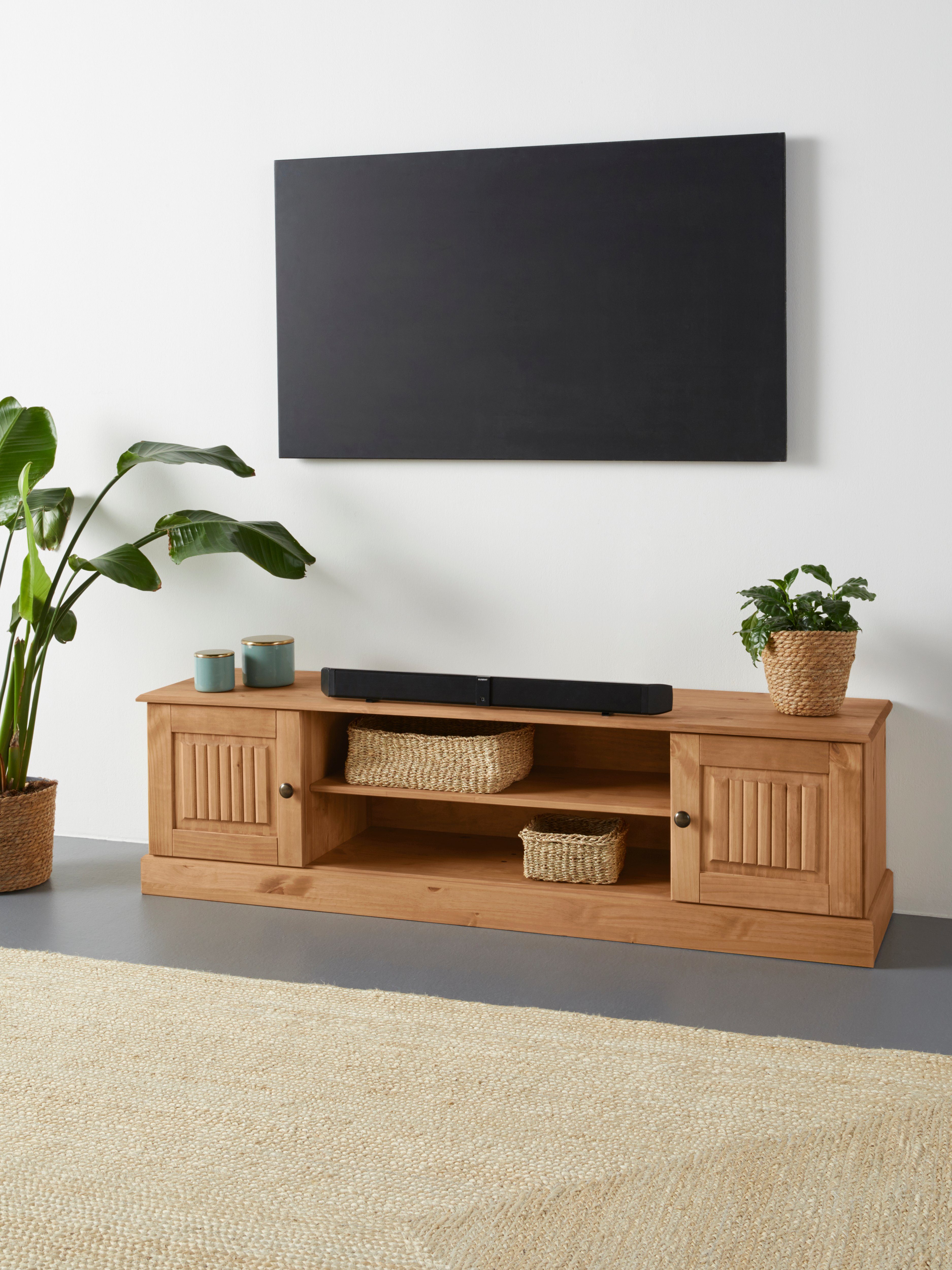 Home affaire Tv-meubel Liotta met kabeldoorgang en 1 losse plank, massief grenen