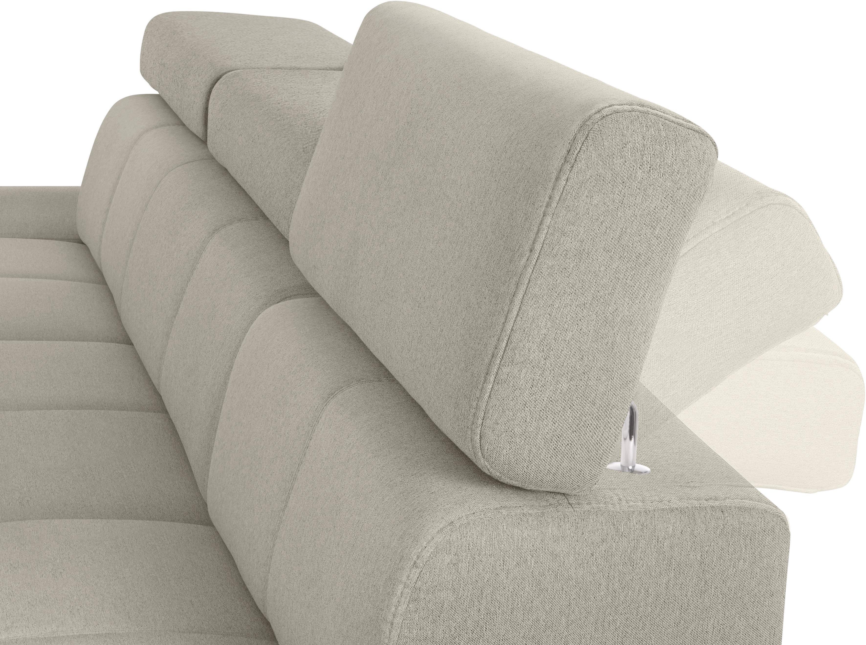exxpo - sofa fashion Hoekbank Fiji, hoogwaardige afwerking in zitting en rug, L-vorm comfortabel door hoofd- en armverstelling, optioneel met bedfunctie