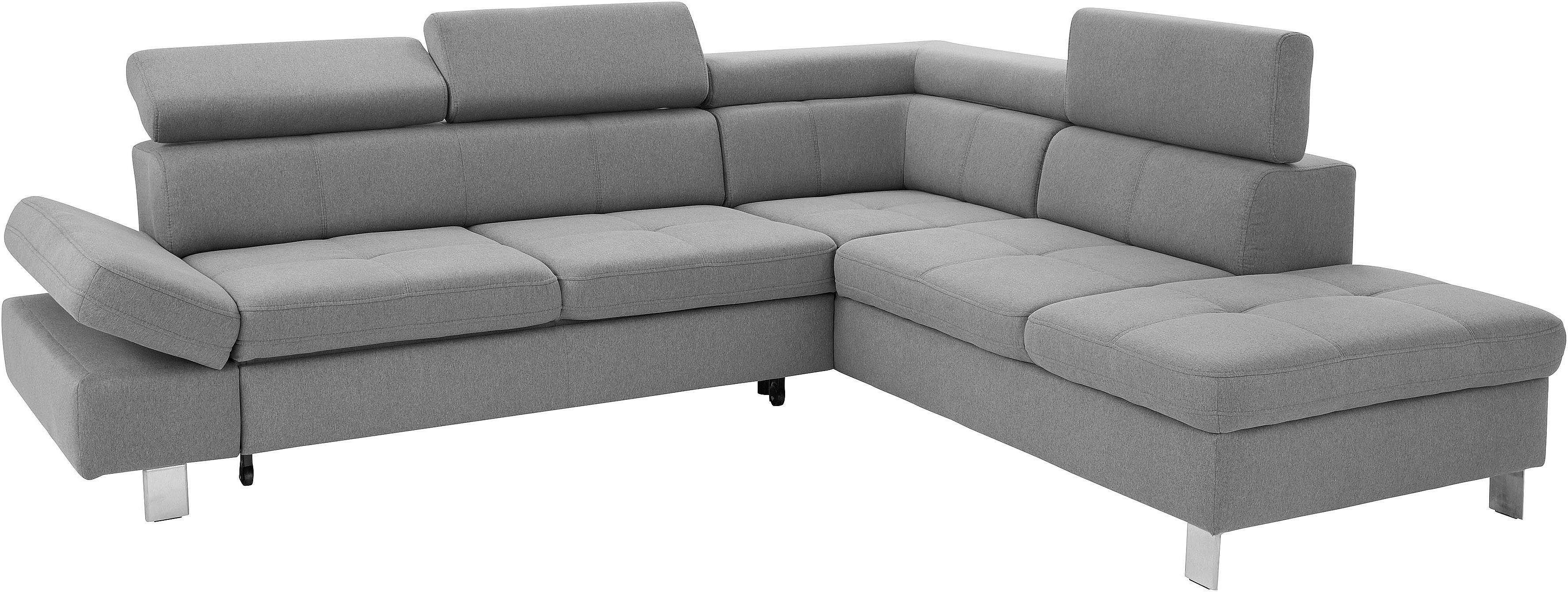 exxpo - sofa fashion Hoekbank Fiji, L-vorm met verstelbare hoofdsteun resp. rugleuning, naar keuze met slaapfunctie