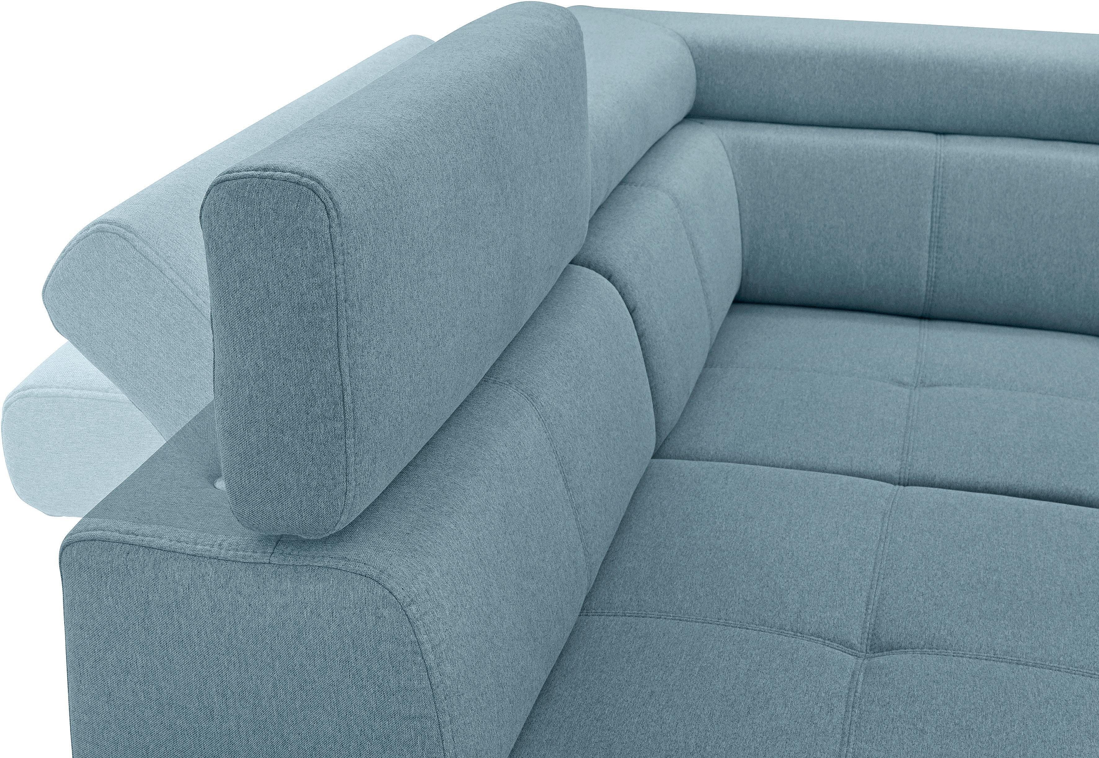 exxpo - sofa fashion Hoekbank Fiji, L-vorm met verstelbare hoofdsteun resp. rugleuning, naar keuze met slaapfunctie