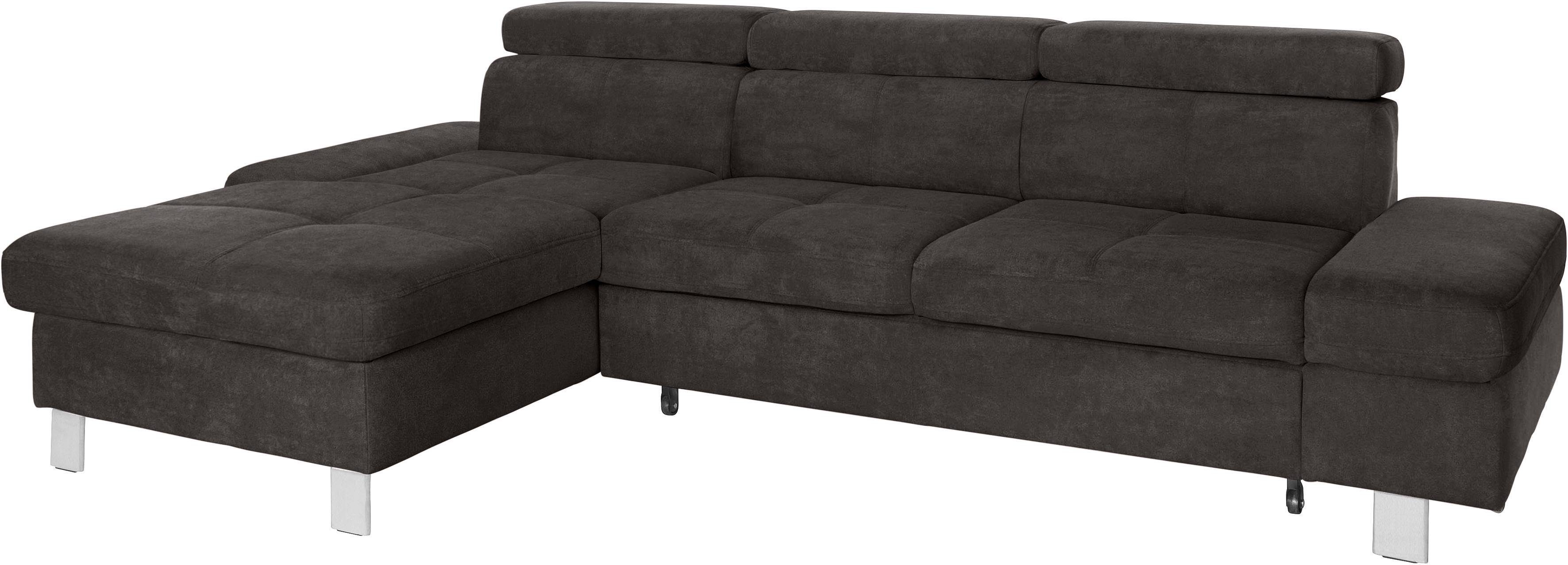 exxpo - sofa fashion Hoekbank Fiji, hoogwaardige afwerking in zitting en rug, L-vorm comfortabel door hoofd- en armverstelling, optioneel met bedfunctie