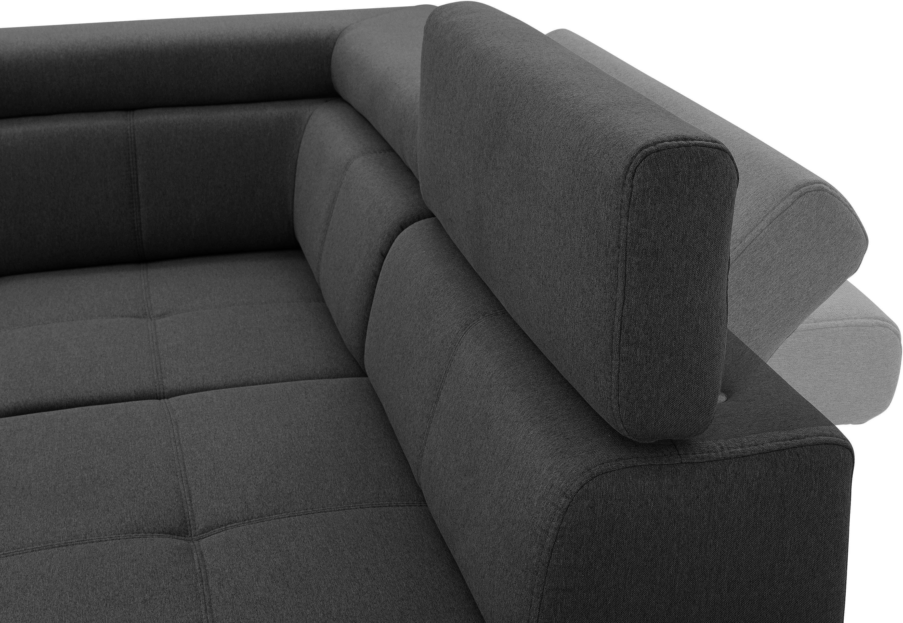 exxpo - sofa fashion Hoekbank Fiji, L-vorm met verstelbare hoofdsteun resp. rugleuning, naar keuze met slaapfunctie