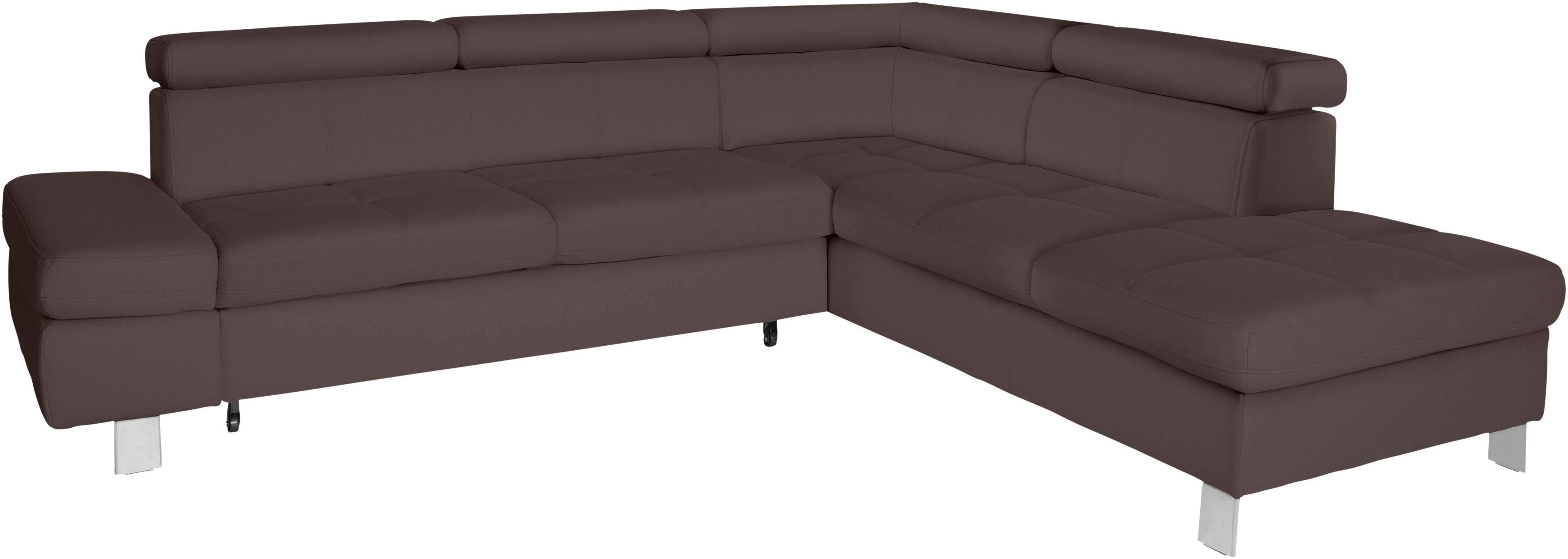 exxpo - sofa fashion Hoekbank Fiji, L-vorm met verstelbare hoofdsteun resp. rugleuning, naar keuze met slaapfunctie