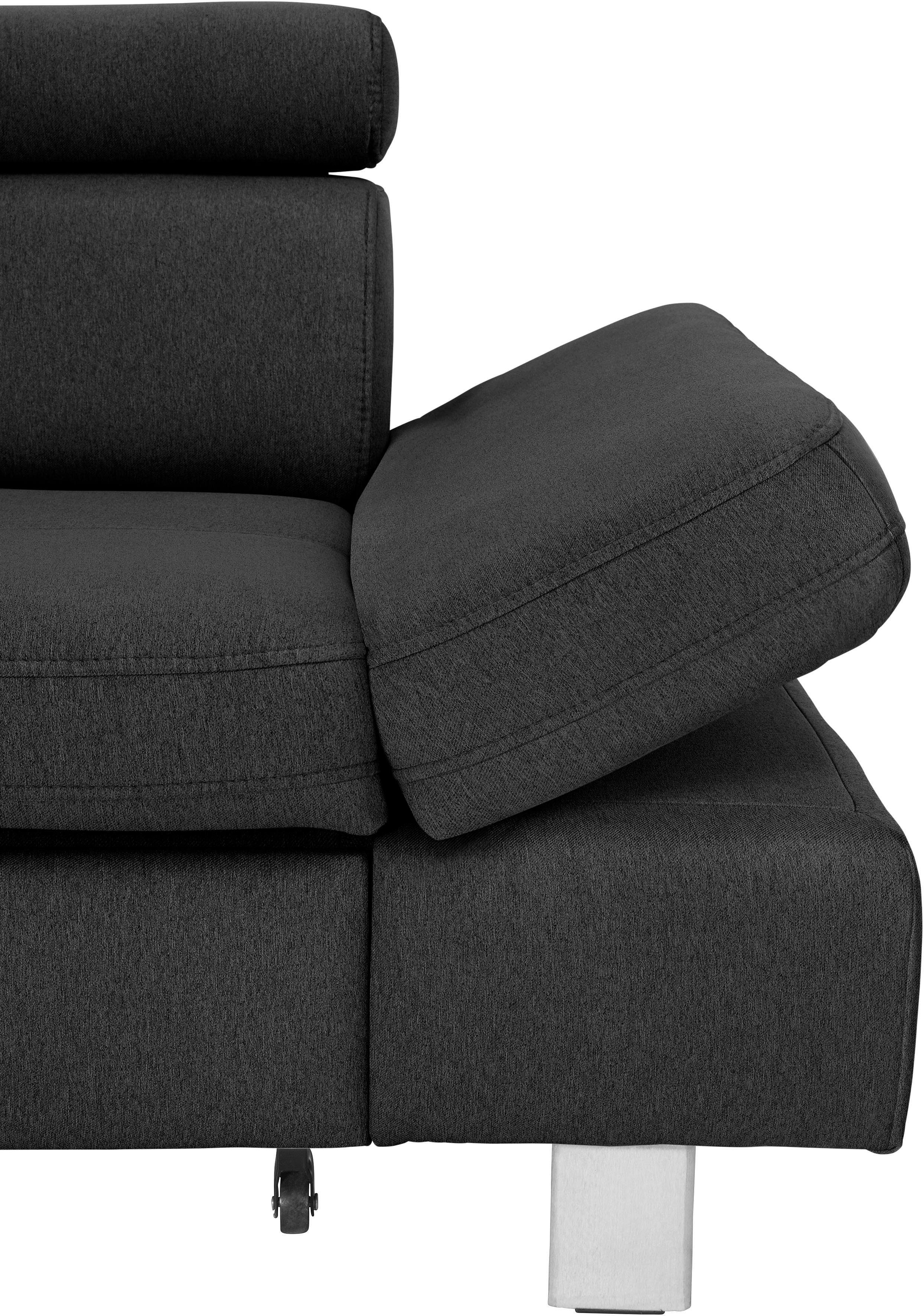 exxpo - sofa fashion Hoekbank Fiji, hoogwaardige afwerking in zitting en rug, L-vorm comfortabel door hoofd- en armverstelling, optioneel met bedfunctie