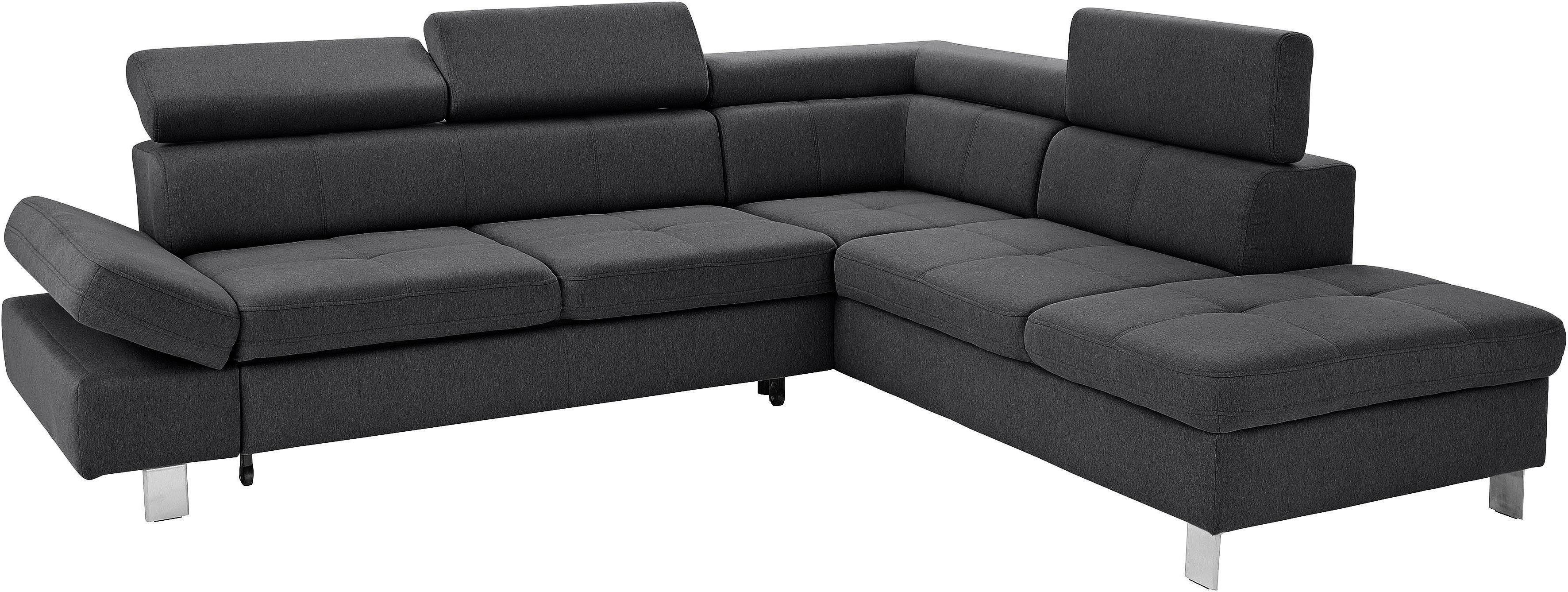 exxpo - sofa fashion Hoekbank Fiji, L-vorm met verstelbare hoofdsteun resp. rugleuning, naar keuze met slaapfunctie