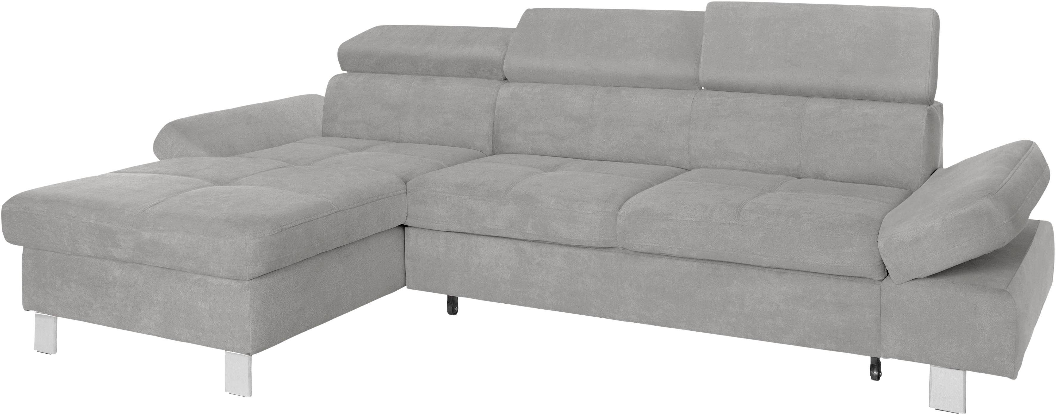 exxpo - sofa fashion Hoekbank Fiji, hoogwaardige afwerking in zitting en rug, L-vorm comfortabel door hoofd- en armverstelling, optioneel met bedfunctie