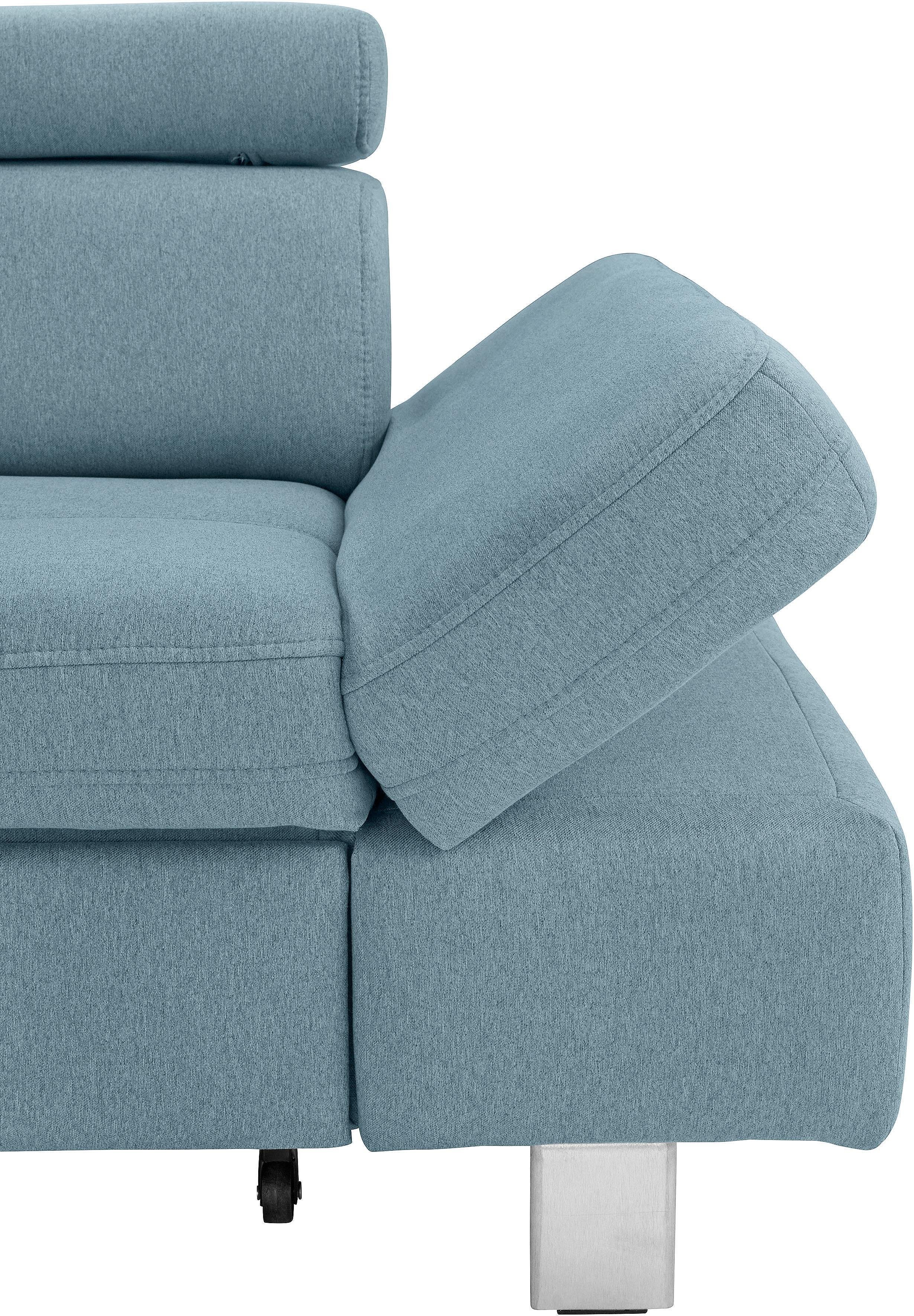 exxpo - sofa fashion Hoekbank Fiji, L-vorm met verstelbare hoofdsteun resp. rugleuning, naar keuze met slaapfunctie