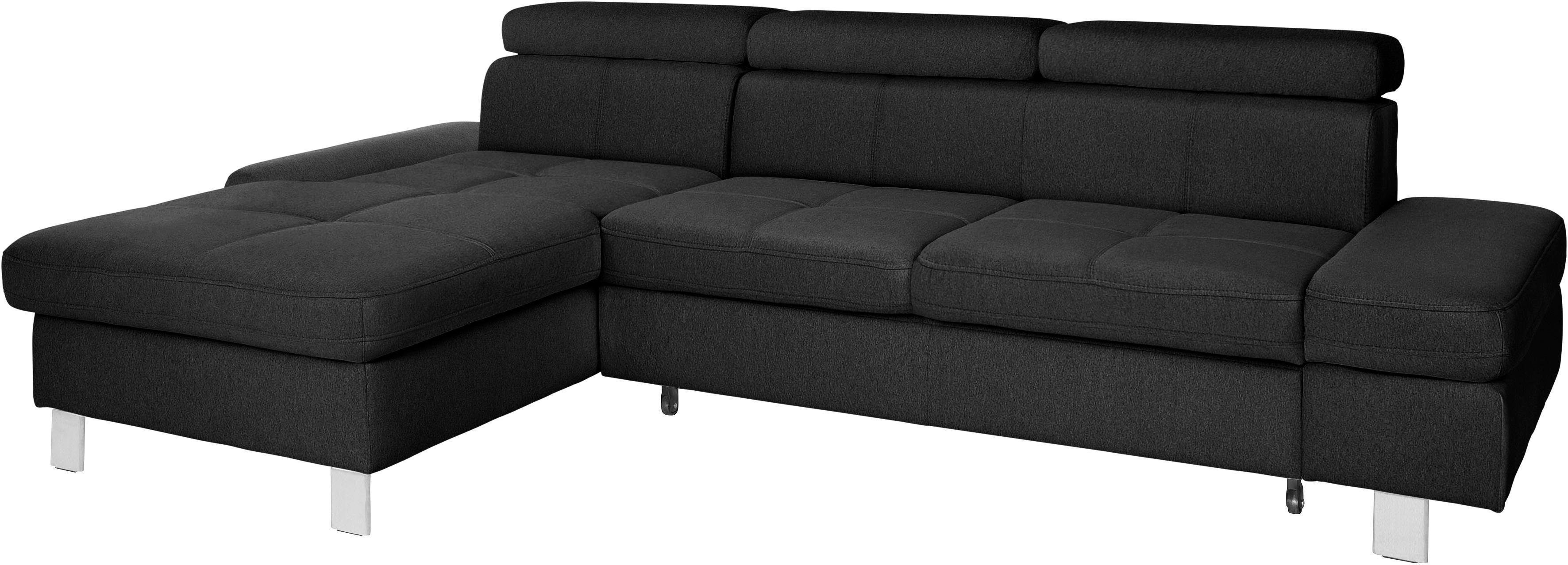 exxpo - sofa fashion Hoekbank Fiji, hoogwaardige afwerking in zitting en rug, L-vorm comfortabel door hoofd- en armverstelling, optioneel met bedfunctie