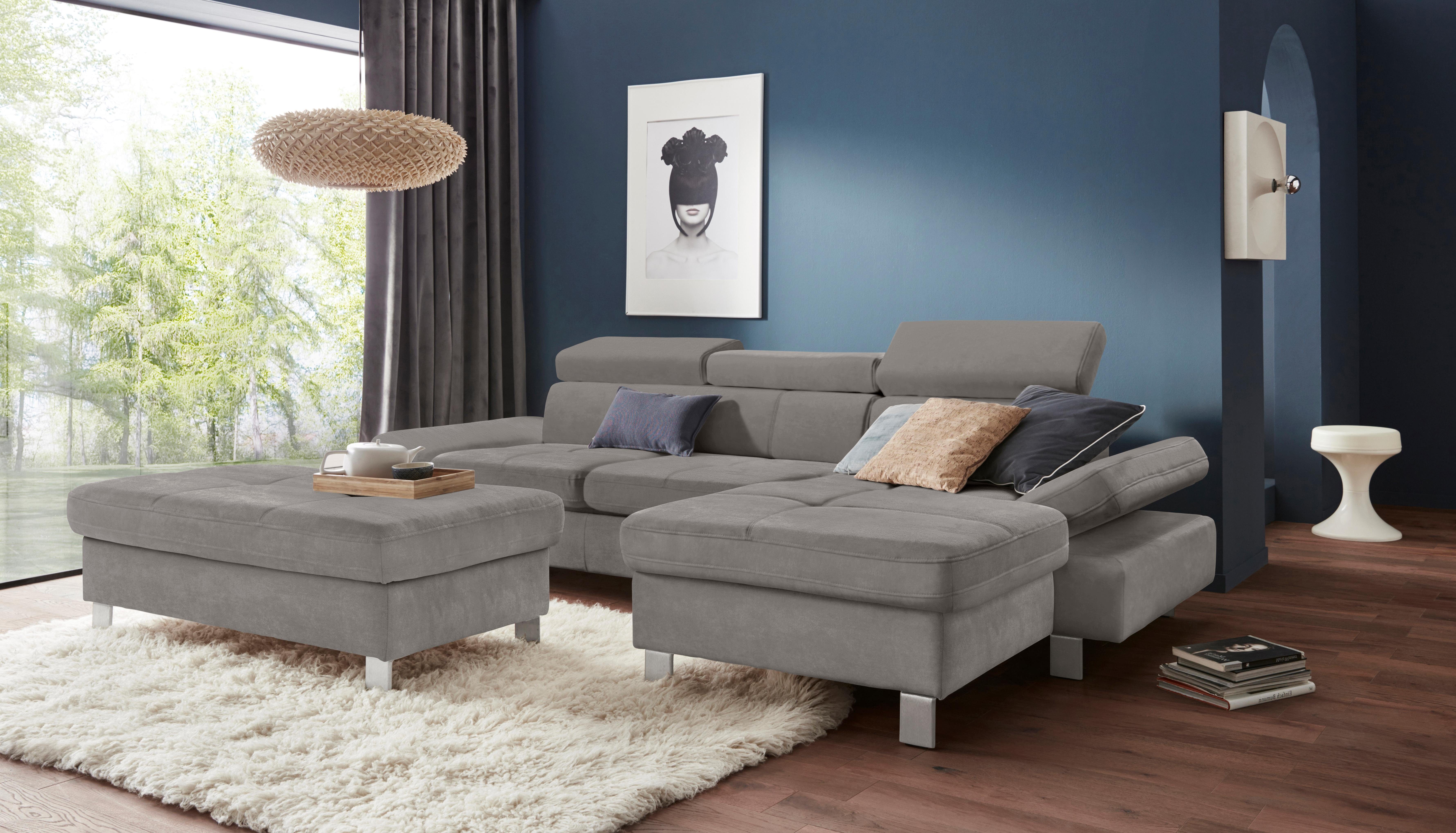 exxpo - sofa fashion Hoekbank Fiji, hoogwaardige afwerking in zitting en rug, L-vorm comfortabel door hoofd- en armverstelling, optioneel met bedfunctie