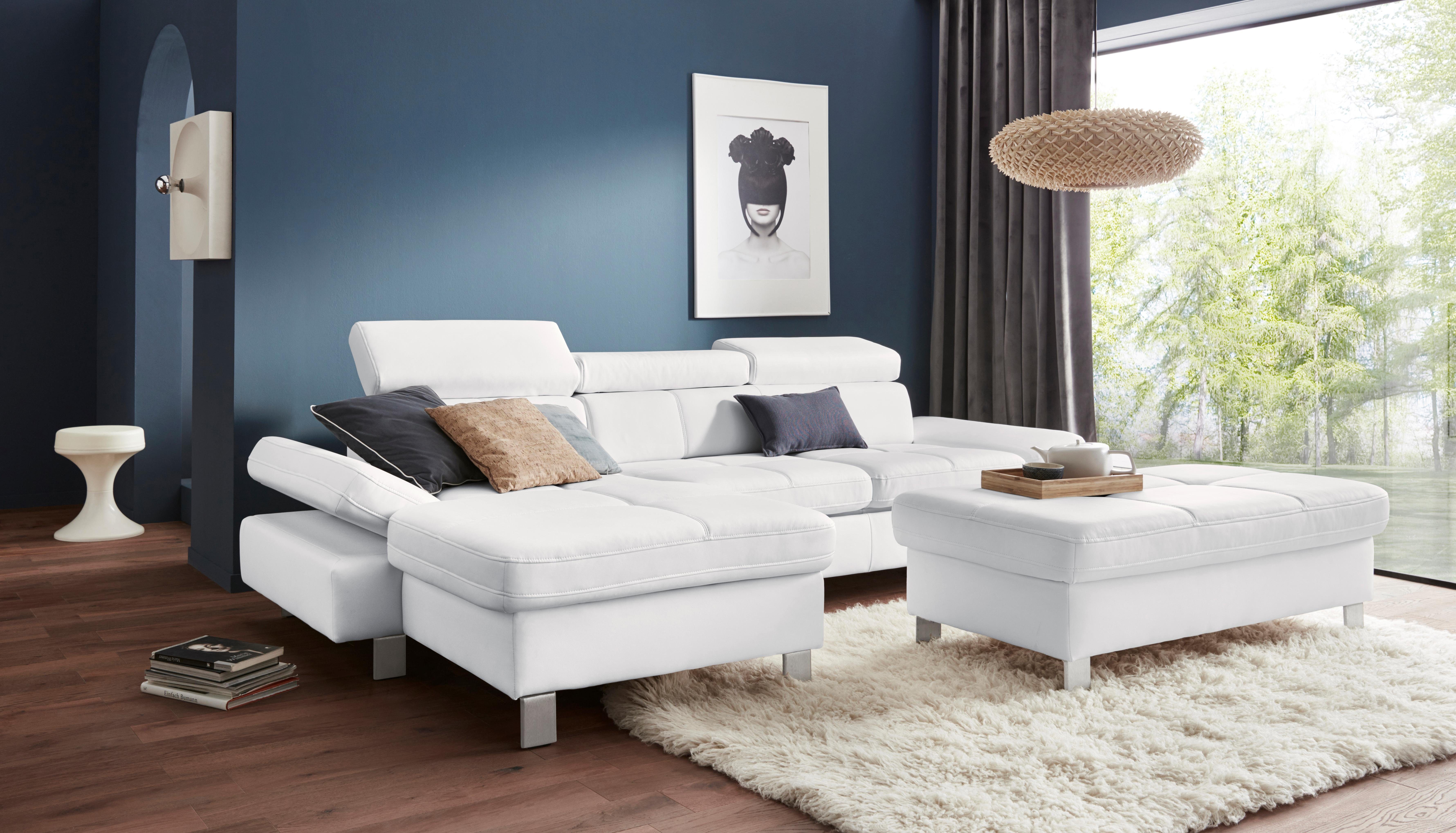 exxpo - sofa fashion Hoekbank Fiji, hoogwaardige afwerking in zitting en rug, L-vorm comfortabel door hoofd- en armverstelling, optioneel met bedfunctie