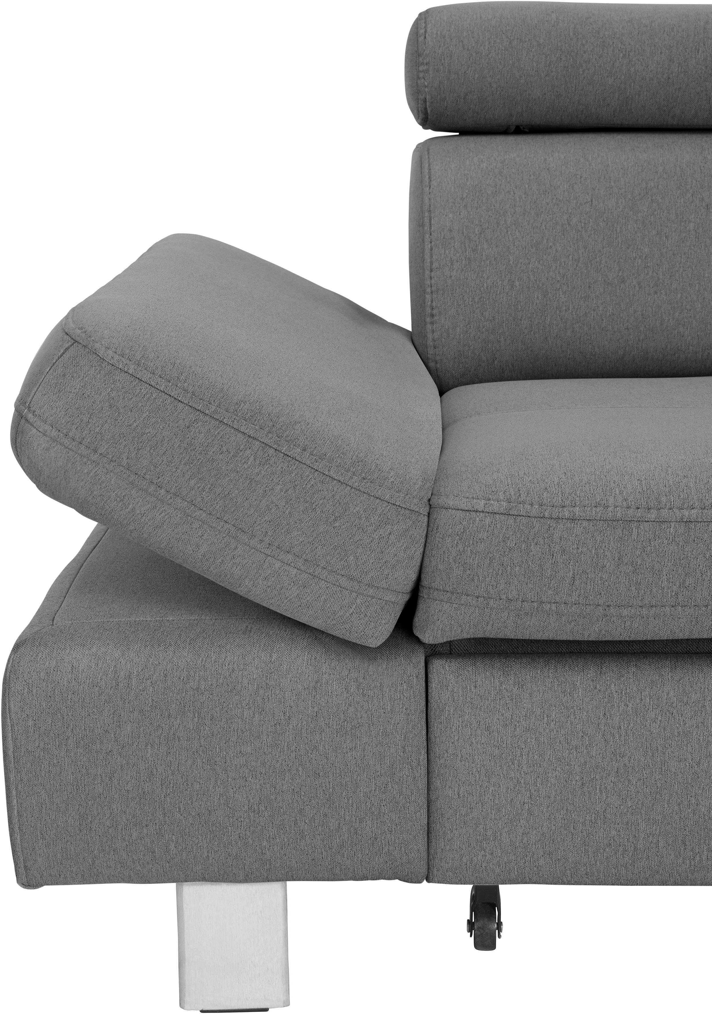exxpo - sofa fashion Hoekbank Fiji, hoogwaardige afwerking in zitting en rug, L-vorm comfortabel door hoofd- en armverstelling, optioneel met bedfunctie