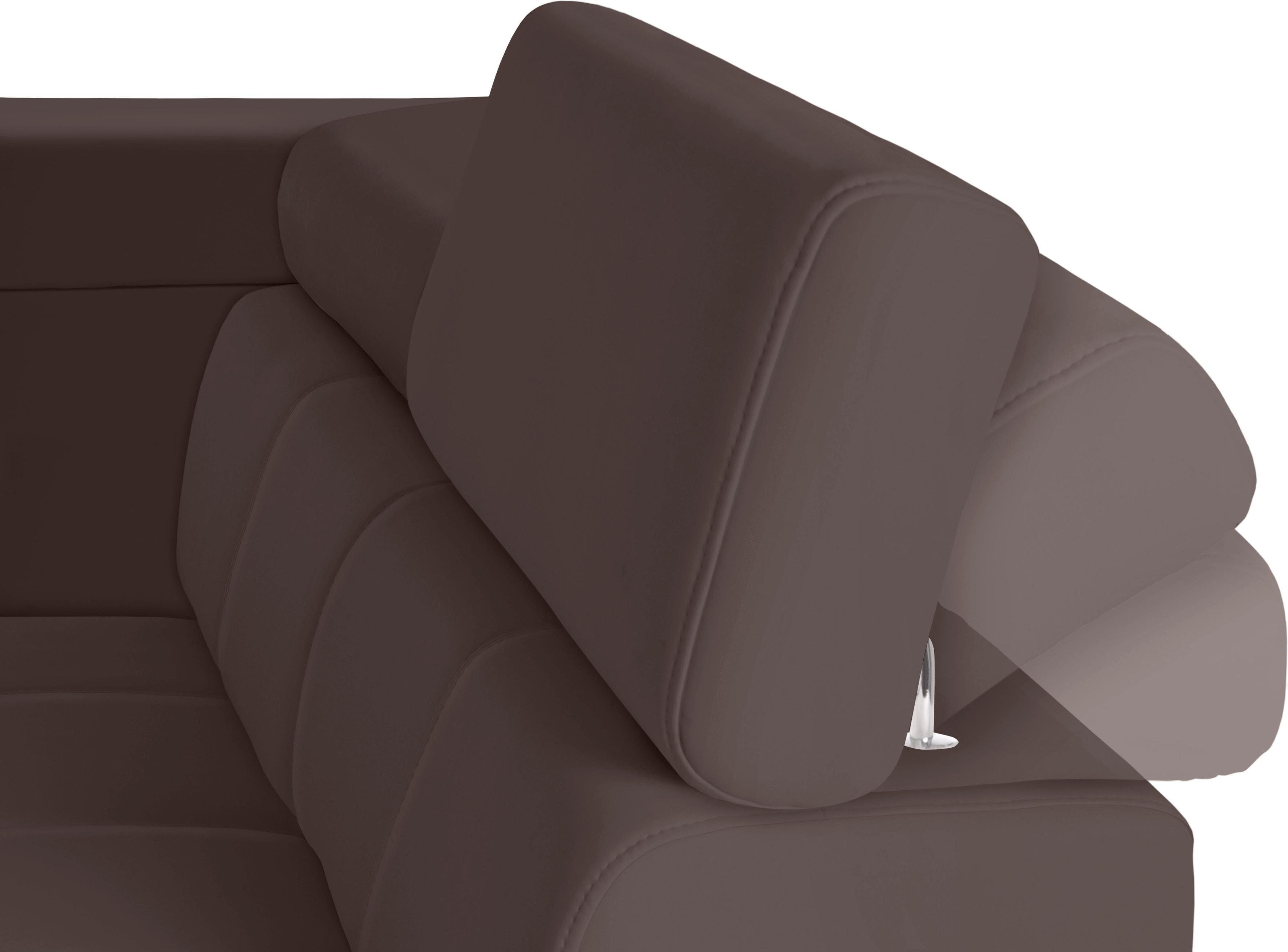 exxpo - sofa fashion Hoekbank Fiji, L-vorm met verstelbare hoofdsteun resp. rugleuning, naar keuze met slaapfunctie