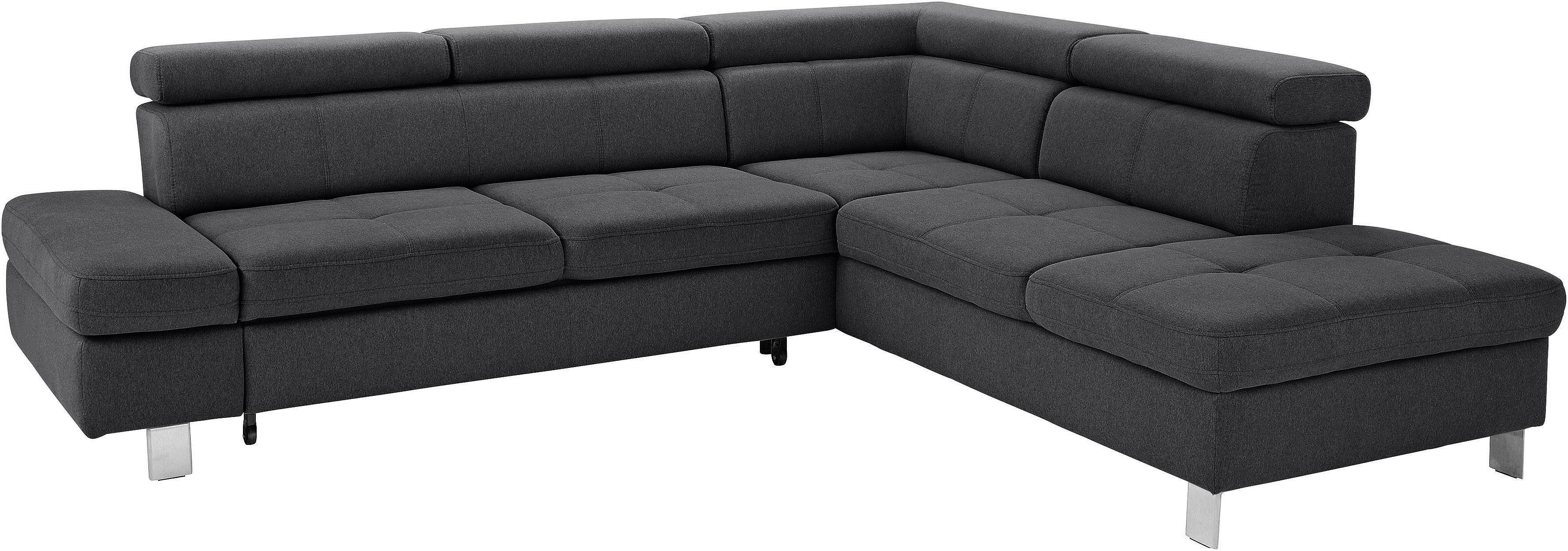 exxpo - sofa fashion Hoekbank Fiji, L-vorm met verstelbare hoofdsteun resp. rugleuning, naar keuze met slaapfunctie