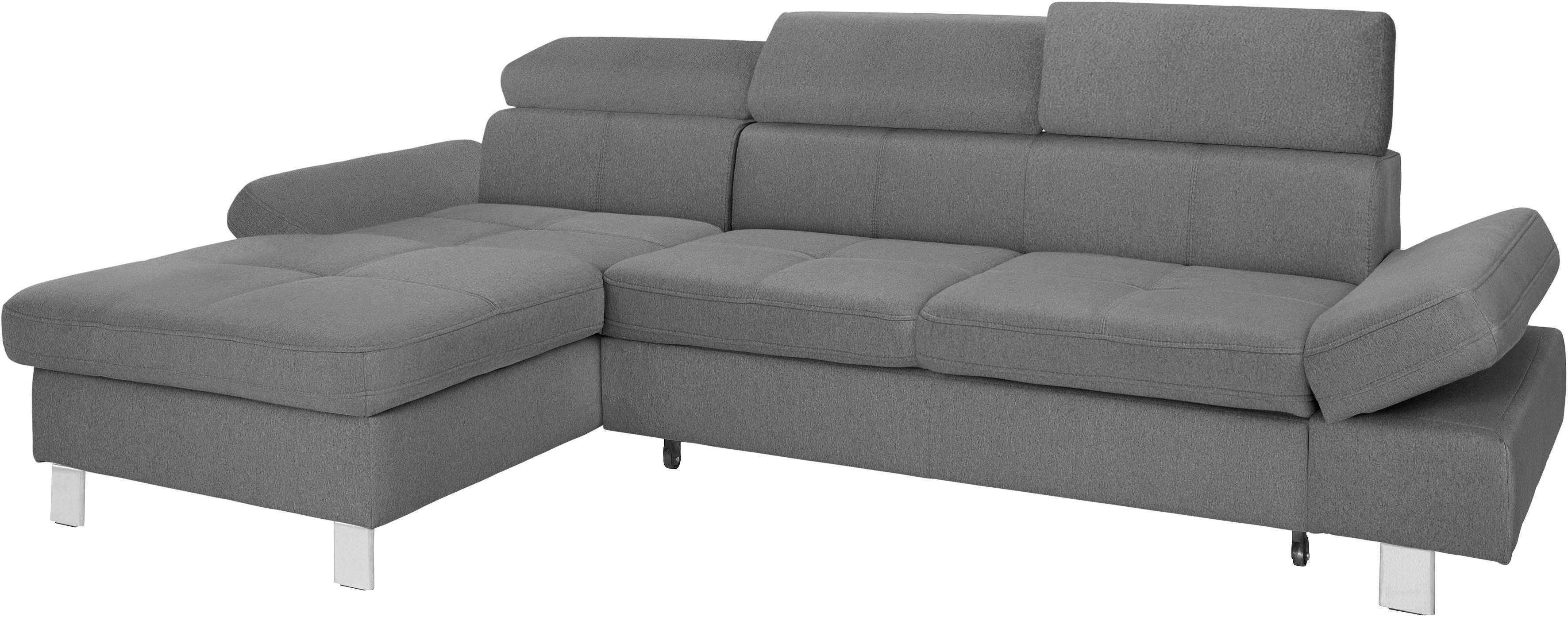 exxpo - sofa fashion Hoekbank Fiji, hoogwaardige afwerking in zitting en rug, L-vorm comfortabel door hoofd- en armverstelling, optioneel met bedfunctie