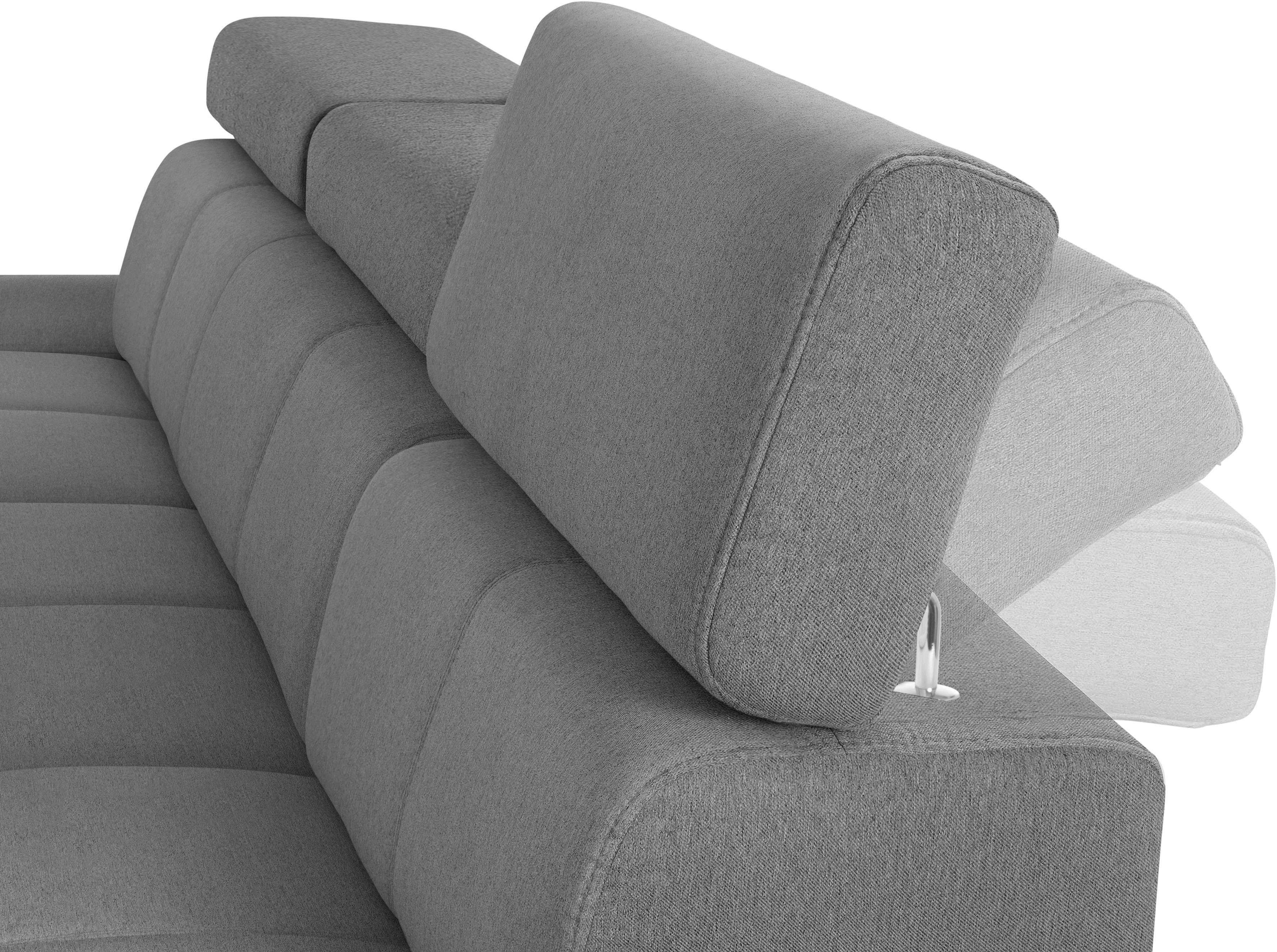 exxpo - sofa fashion Hoekbank Fiji, hoogwaardige afwerking in zitting en rug, L-vorm comfortabel door hoofd- en armverstelling, optioneel met bedfunctie