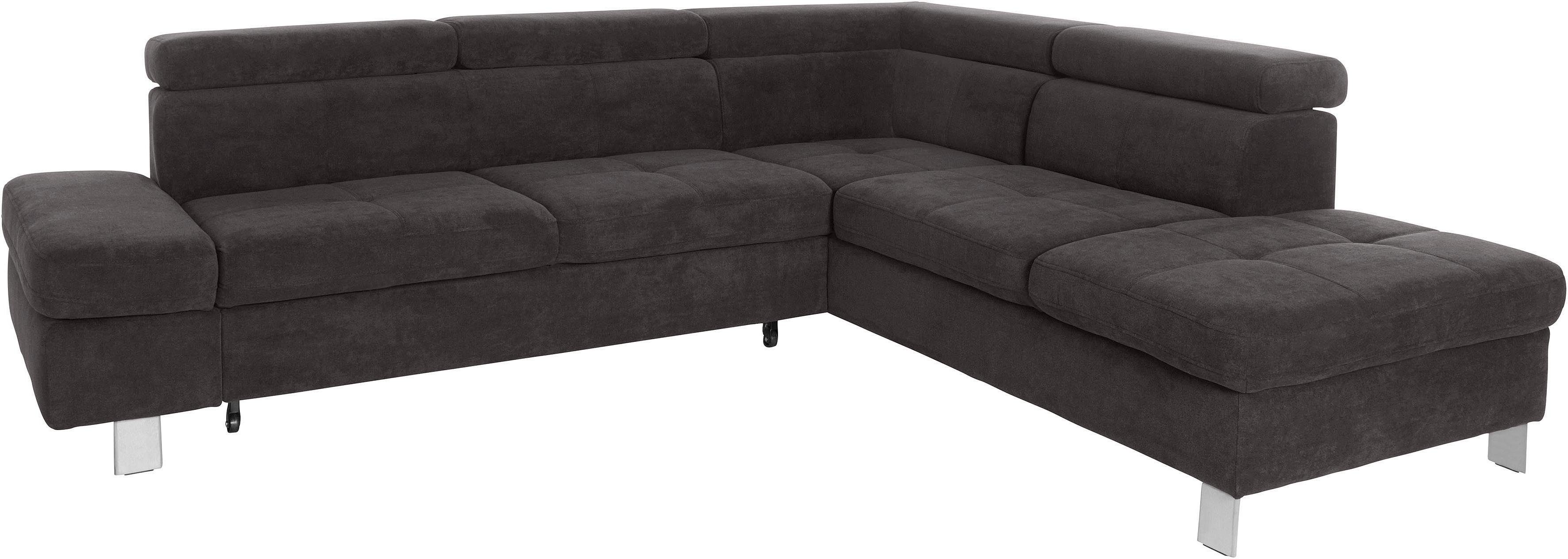 exxpo - sofa fashion Hoekbank Fiji, L-vorm met verstelbare hoofdsteun resp. rugleuning, naar keuze met slaapfunctie