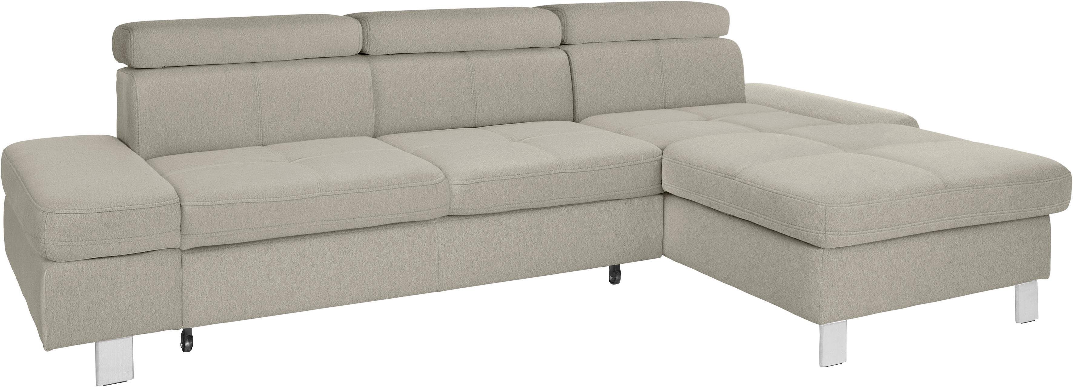 exxpo - sofa fashion Hoekbank Fiji, hoogwaardige afwerking in zitting en rug, L-vorm comfortabel door hoofd- en armverstelling, optioneel met bedfunctie