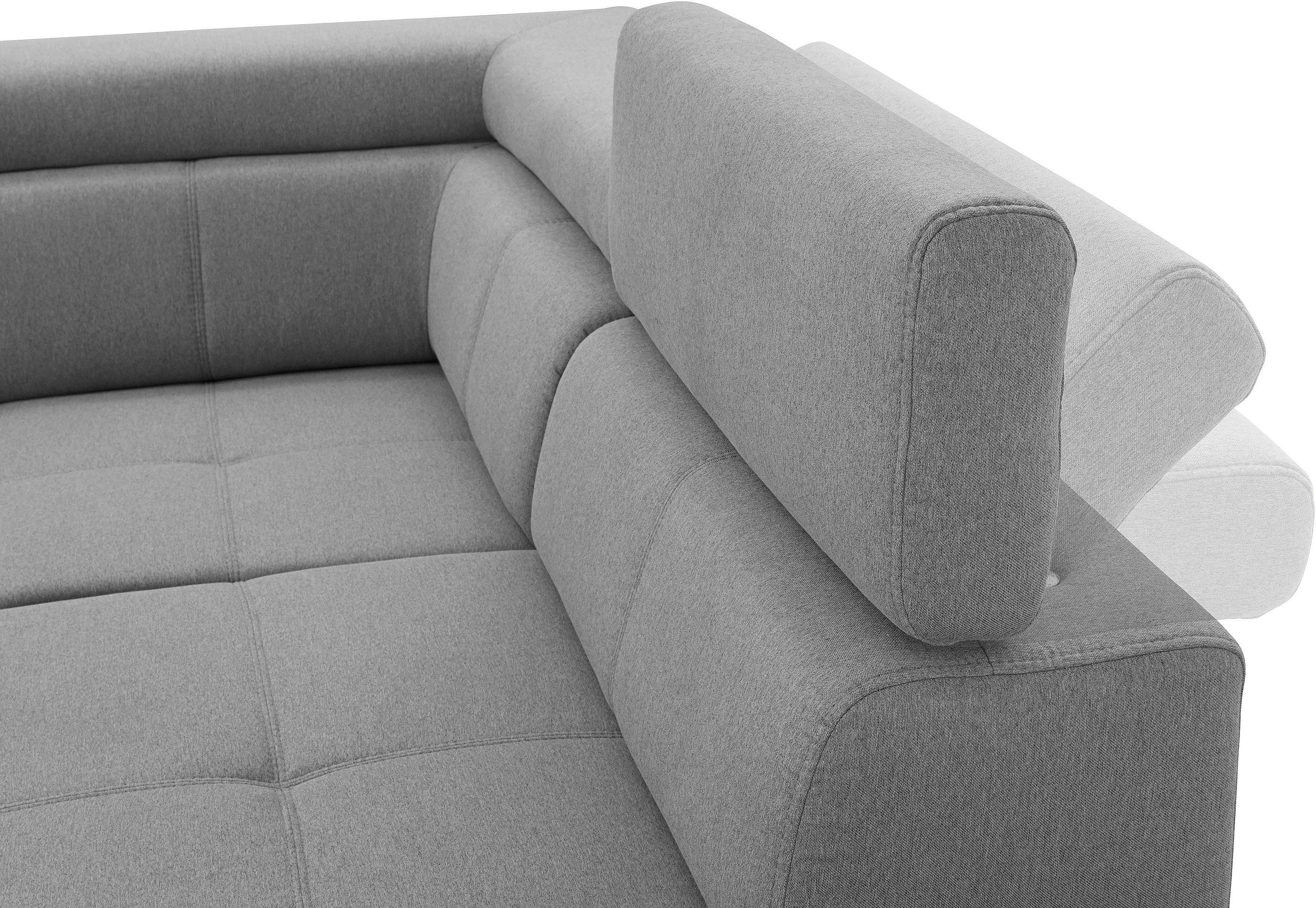 exxpo - sofa fashion Hoekbank Fiji, L-vorm met verstelbare hoofdsteun resp. rugleuning, naar keuze met slaapfunctie