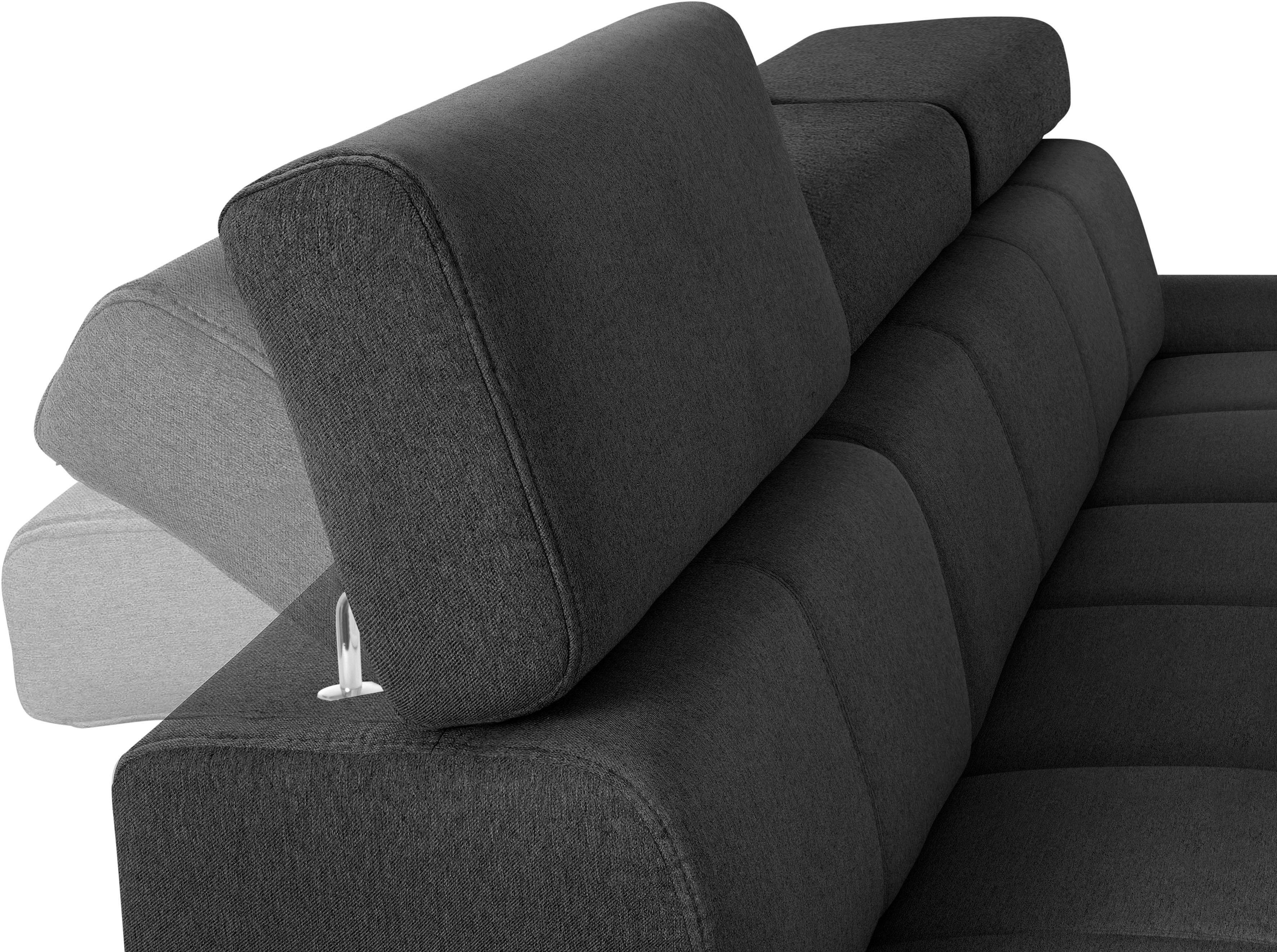 exxpo - sofa fashion Hoekbank Fiji, hoogwaardige afwerking in zitting en rug, L-vorm comfortabel door hoofd- en armverstelling, optioneel met bedfunctie