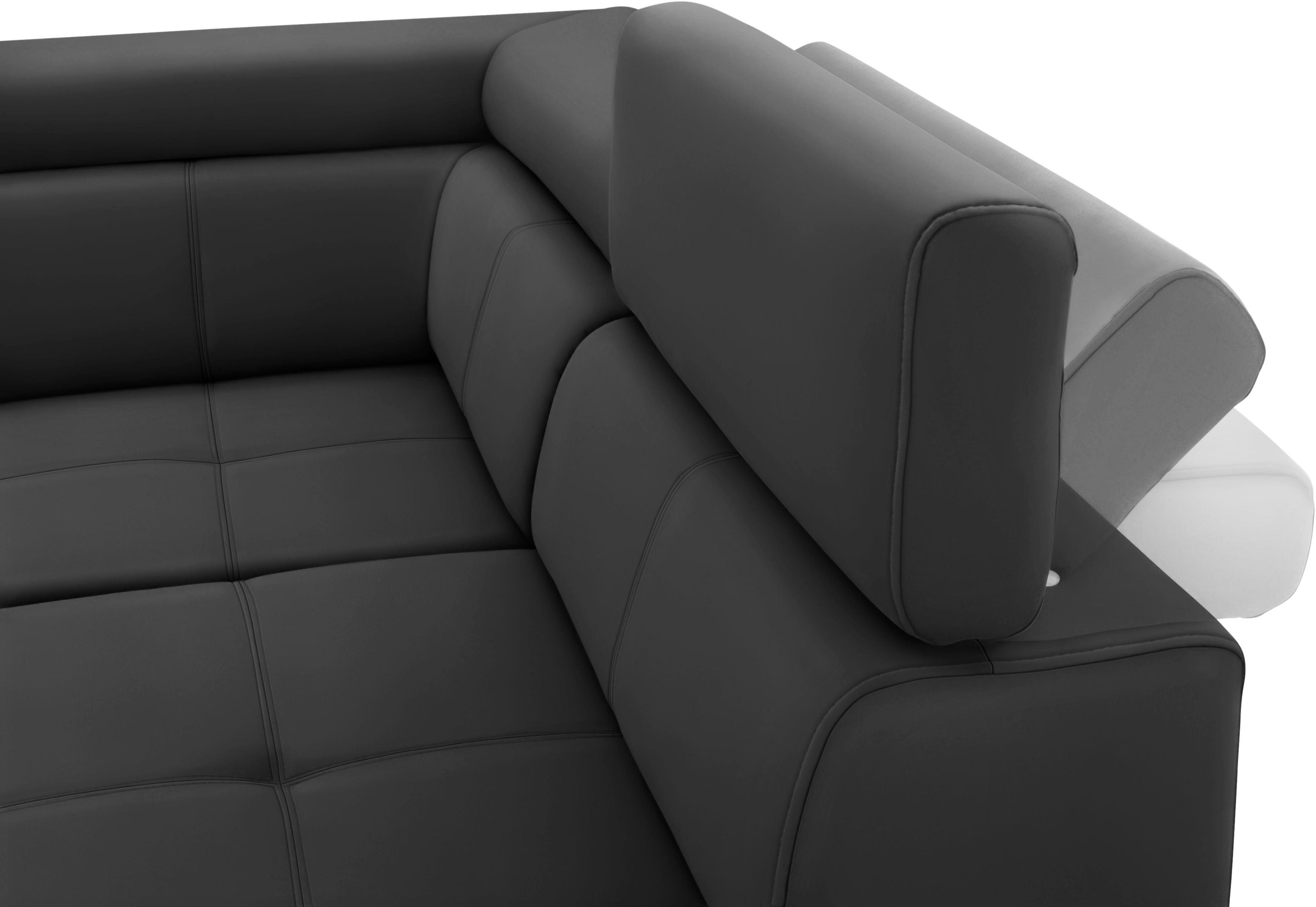 exxpo - sofa fashion Hoekbank Fiji, L-vorm met verstelbare hoofdsteun resp. rugleuning, naar keuze met slaapfunctie