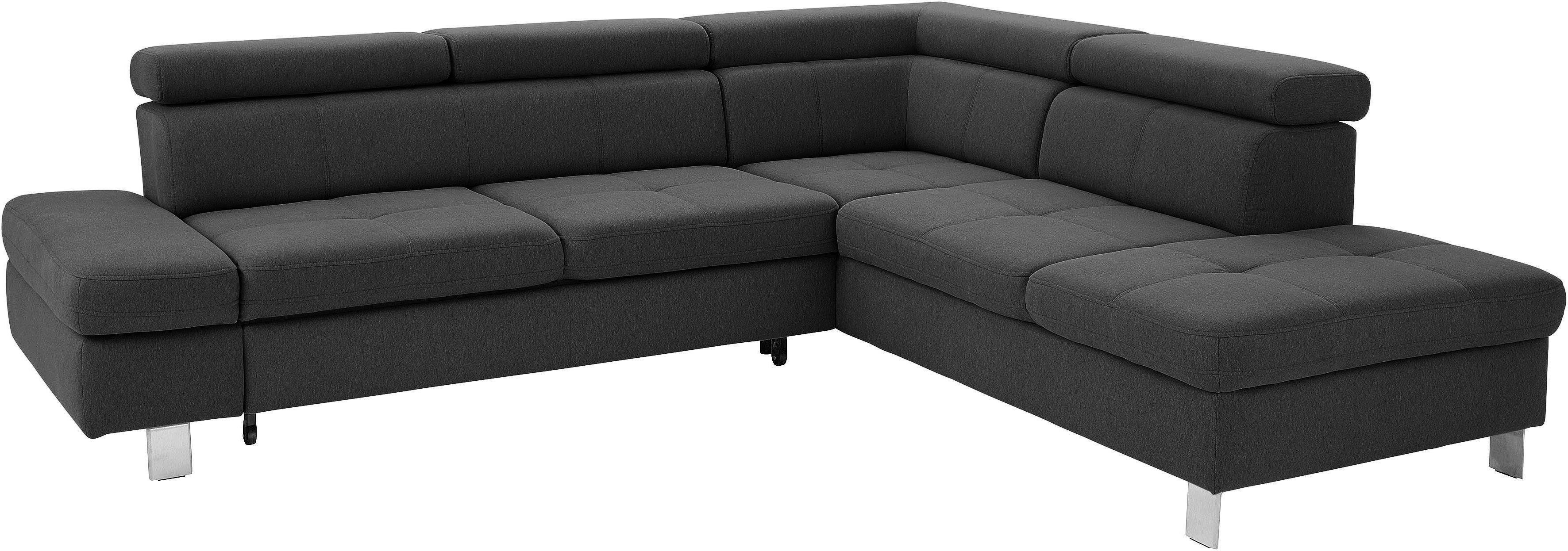 exxpo - sofa fashion Hoekbank Fiji, L-vorm met verstelbare hoofdsteun resp. rugleuning, naar keuze met slaapfunctie