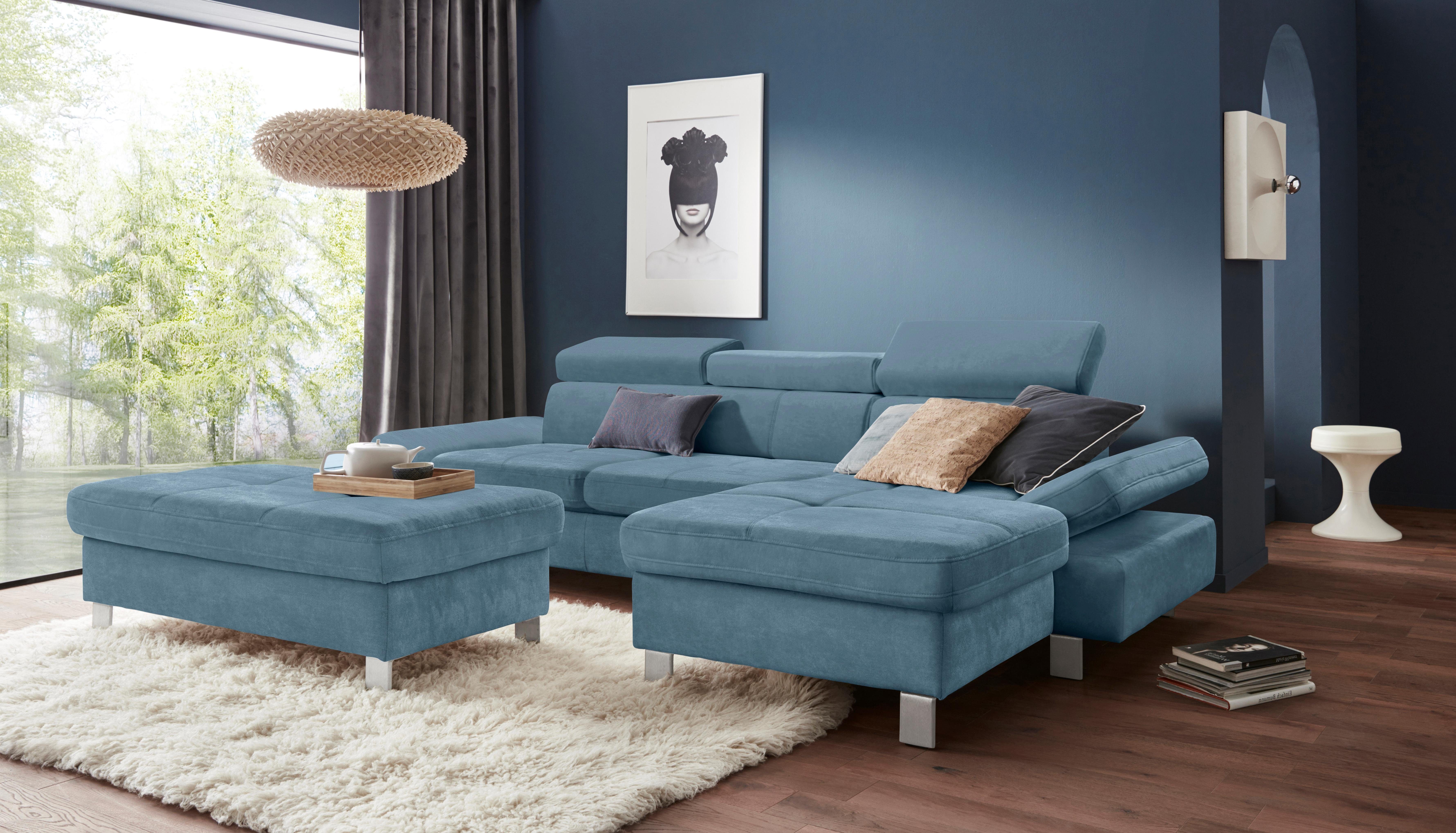 exxpo - sofa fashion Hoekbank Fiji, hoogwaardige afwerking in zitting en rug, L-vorm comfortabel door hoofd- en armverstelling, optioneel met bedfunctie