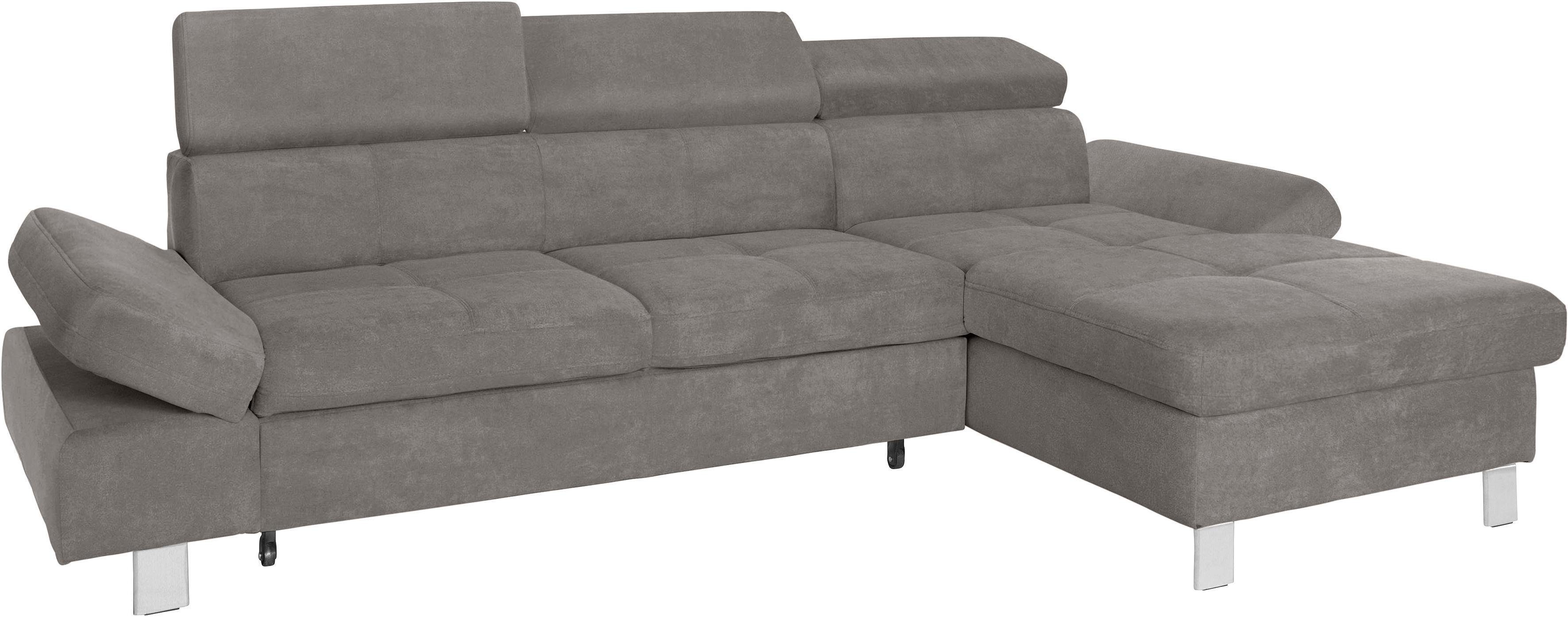 exxpo - sofa fashion Hoekbank Fiji, hoogwaardige afwerking in zitting en rug, L-vorm comfortabel door hoofd- en armverstelling, optioneel met bedfunctie
