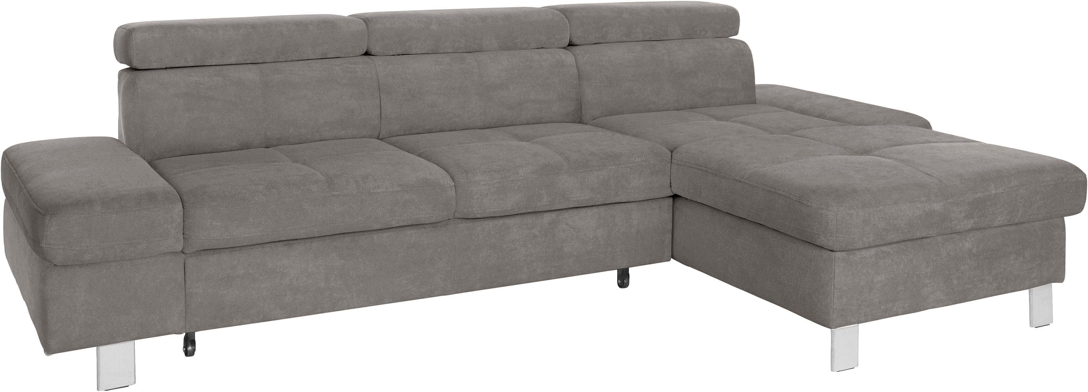 exxpo - sofa fashion Hoekbank Fiji, hoogwaardige afwerking in zitting en rug, L-vorm comfortabel door hoofd- en armverstelling, optioneel met bedfunctie